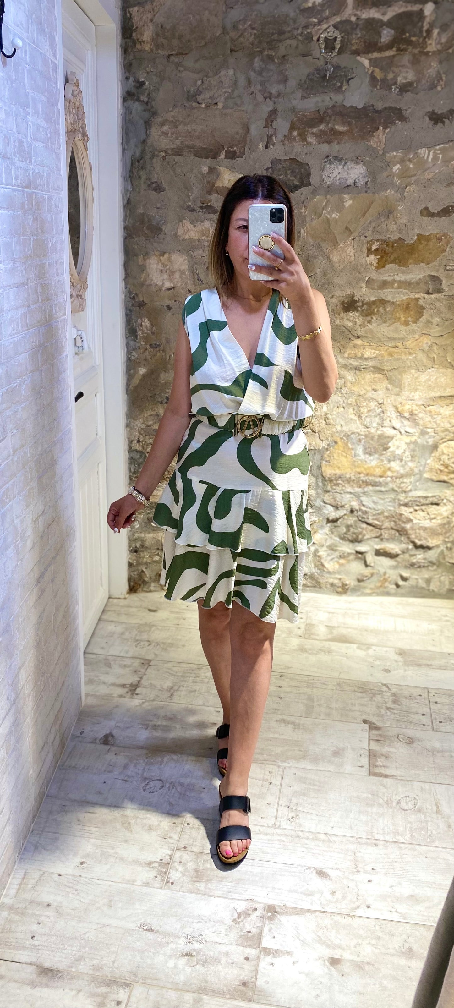 Vestido Estampado con Cinturón - Veronique
