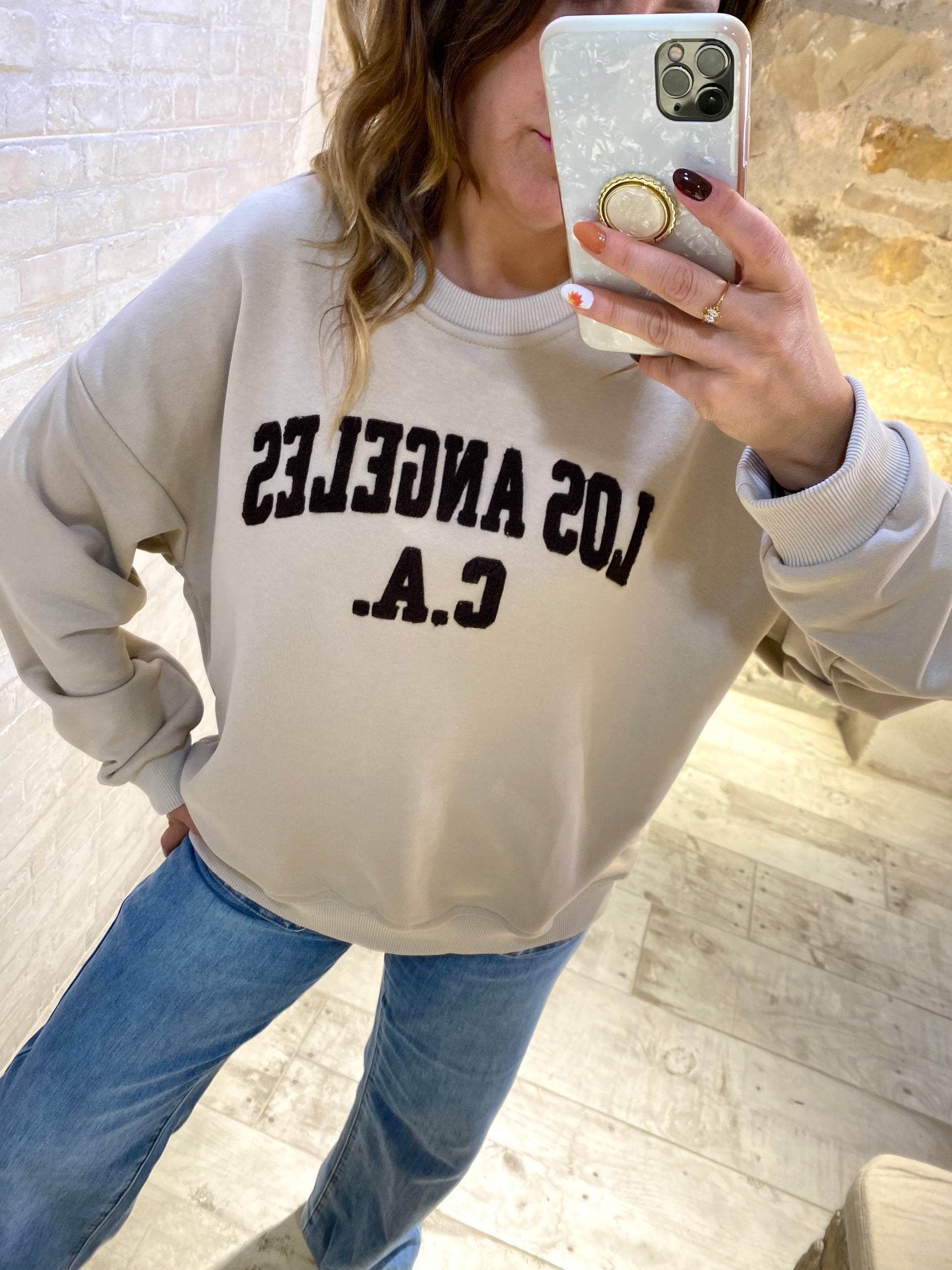 Sudadera Beige Los Angeles - Veronique