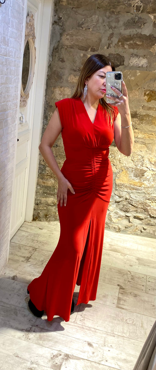 Vestido Drapeado Rojo - Veronique