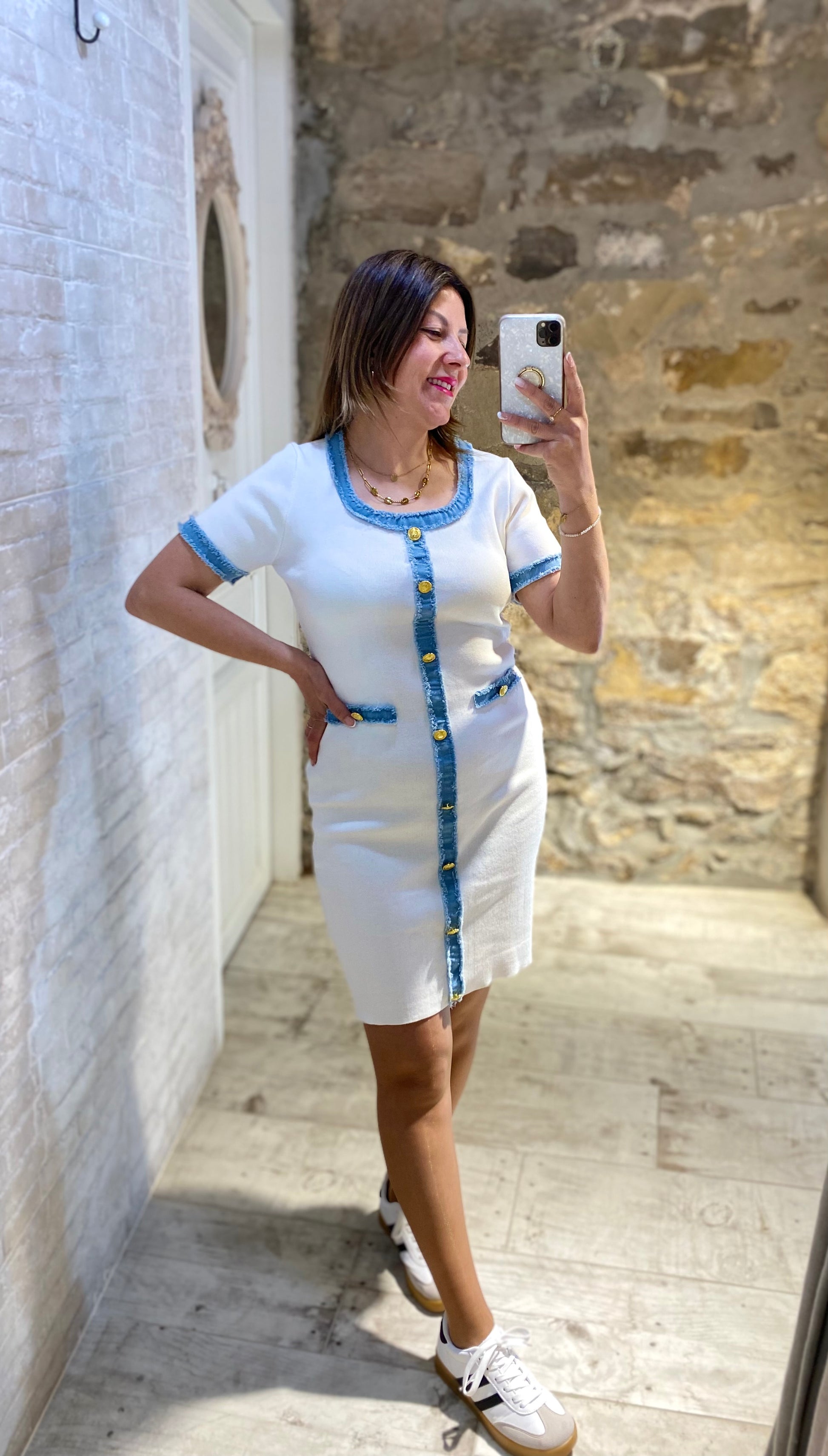 Vestido Detalles Denim - Veronique