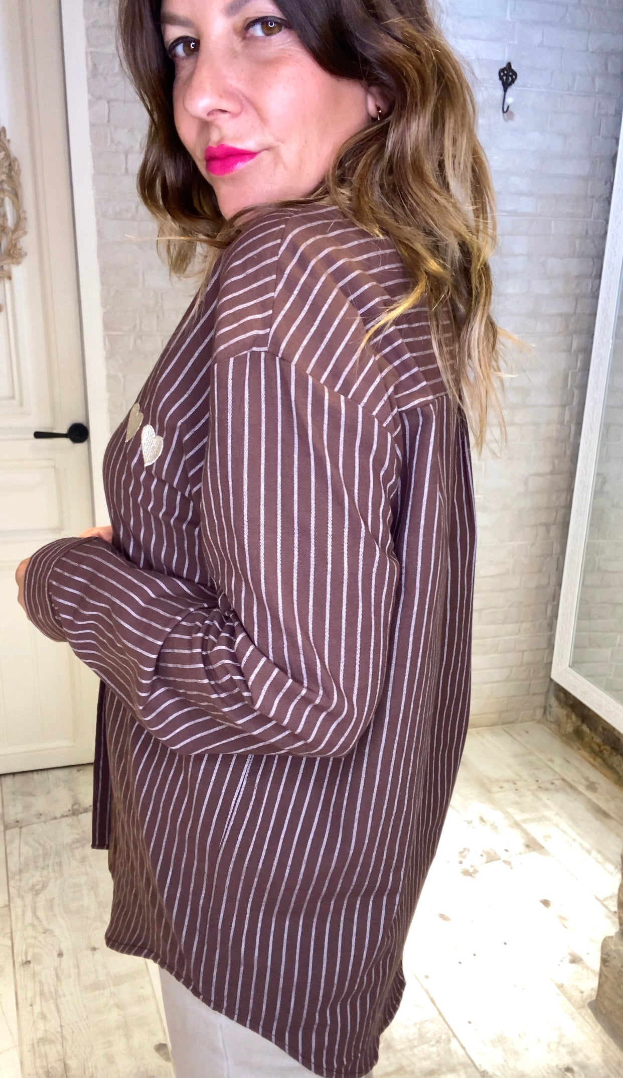 Blusa rayas Chocolate 3 corazones - Veronique