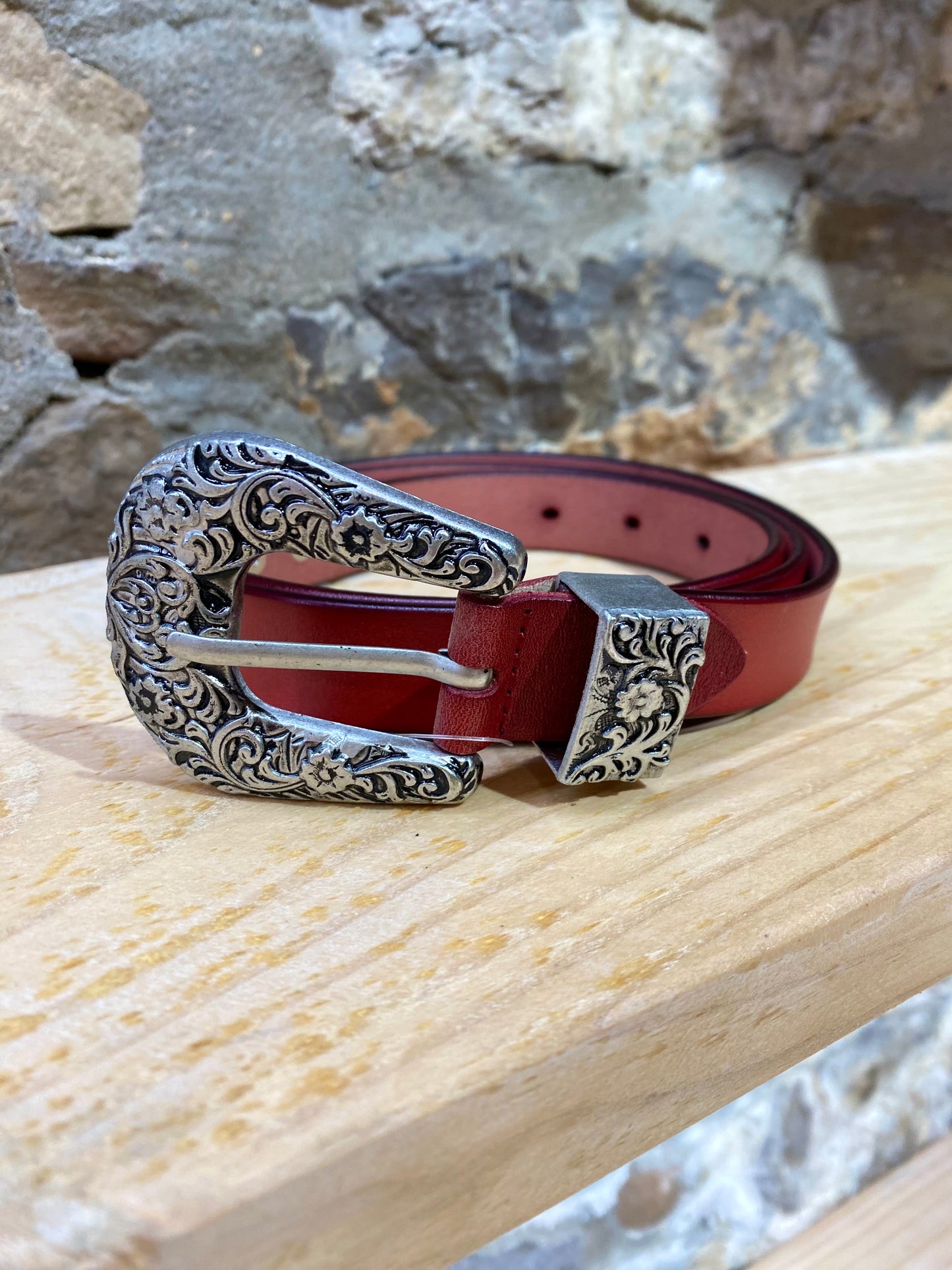 Cinturón Rojo Hebilla Roco - Veronique