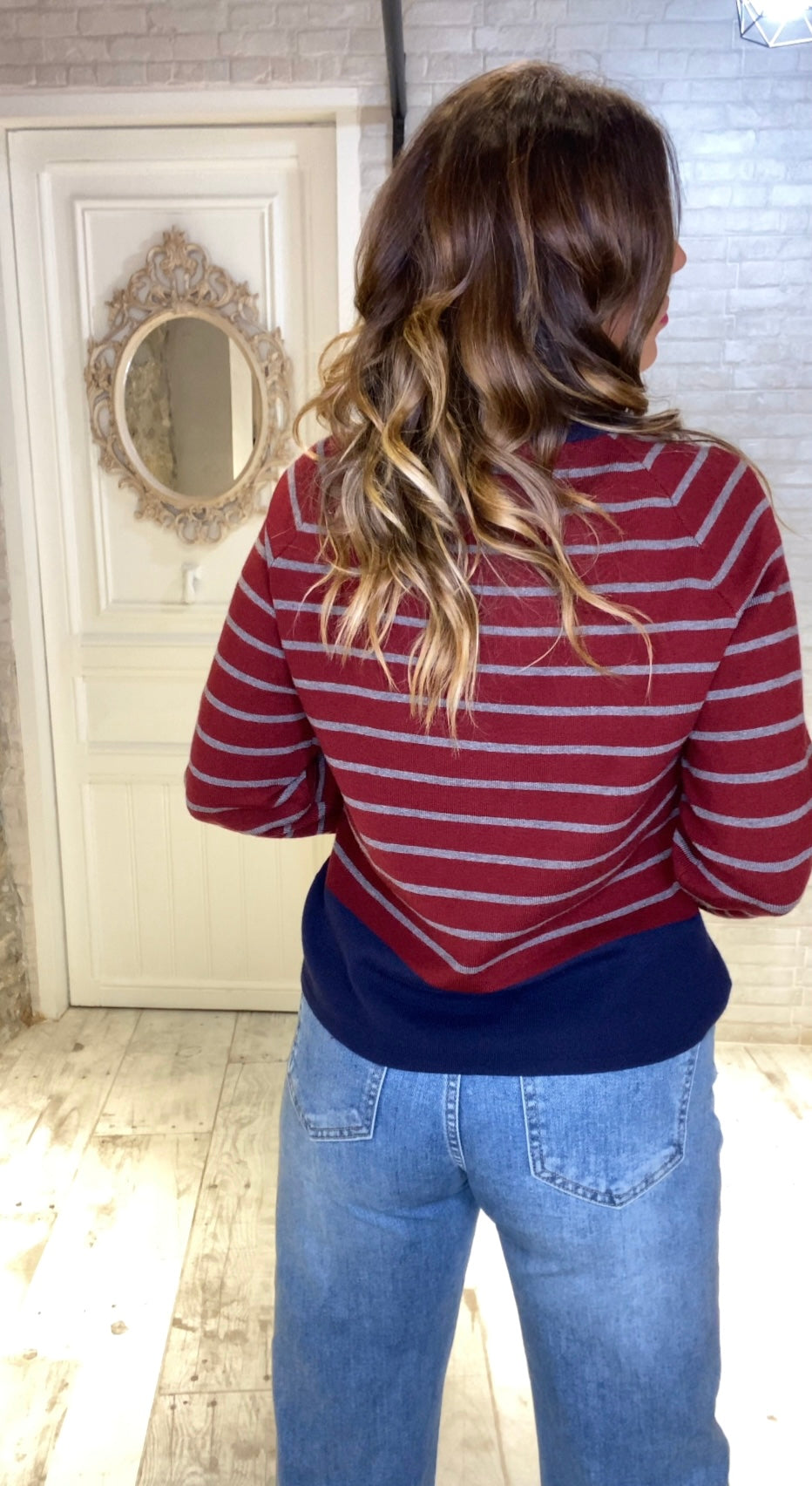 Jersey de Rayas Burdeos - Veronique