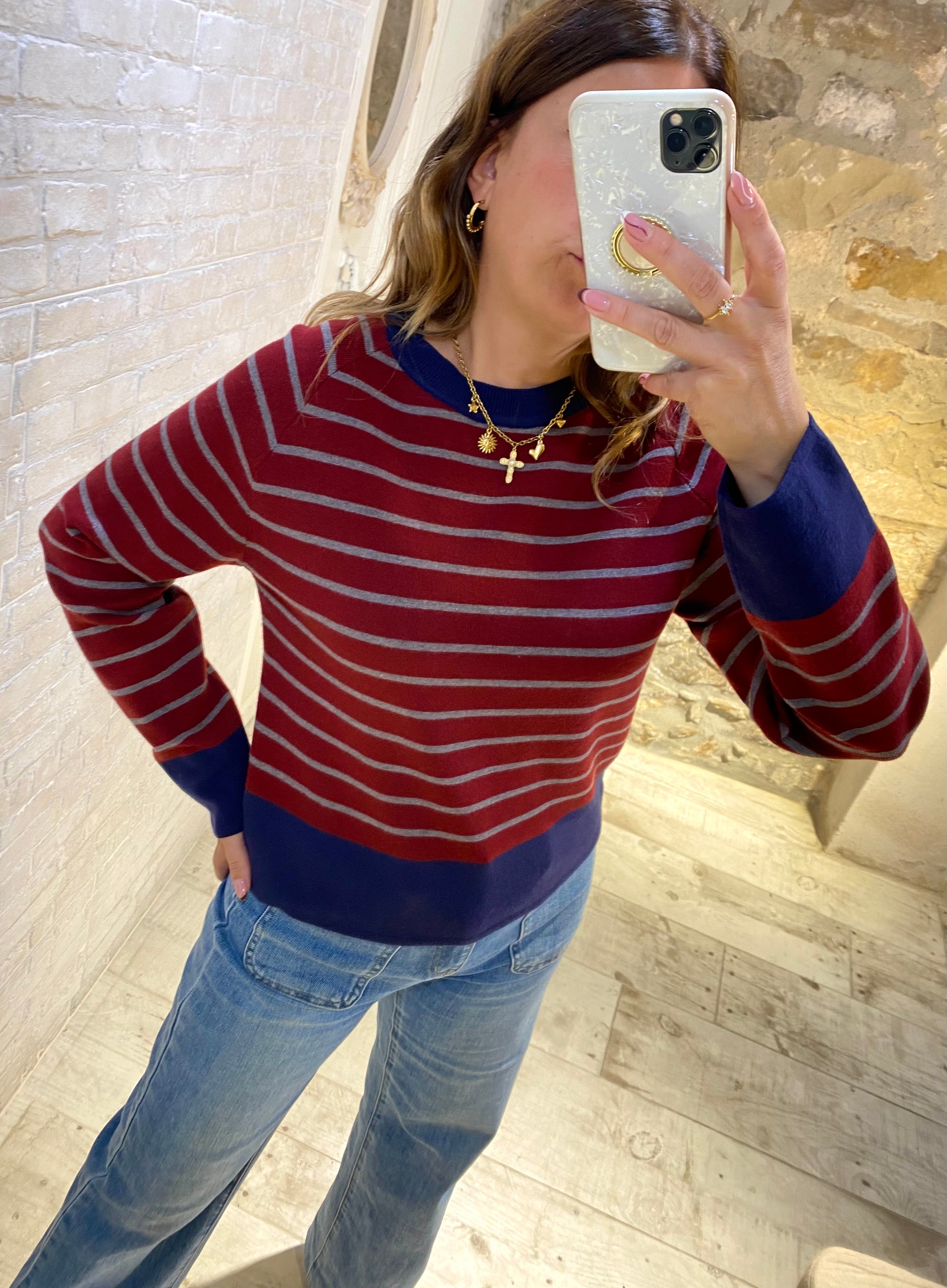 Jersey de Rayas Burdeos - Veronique