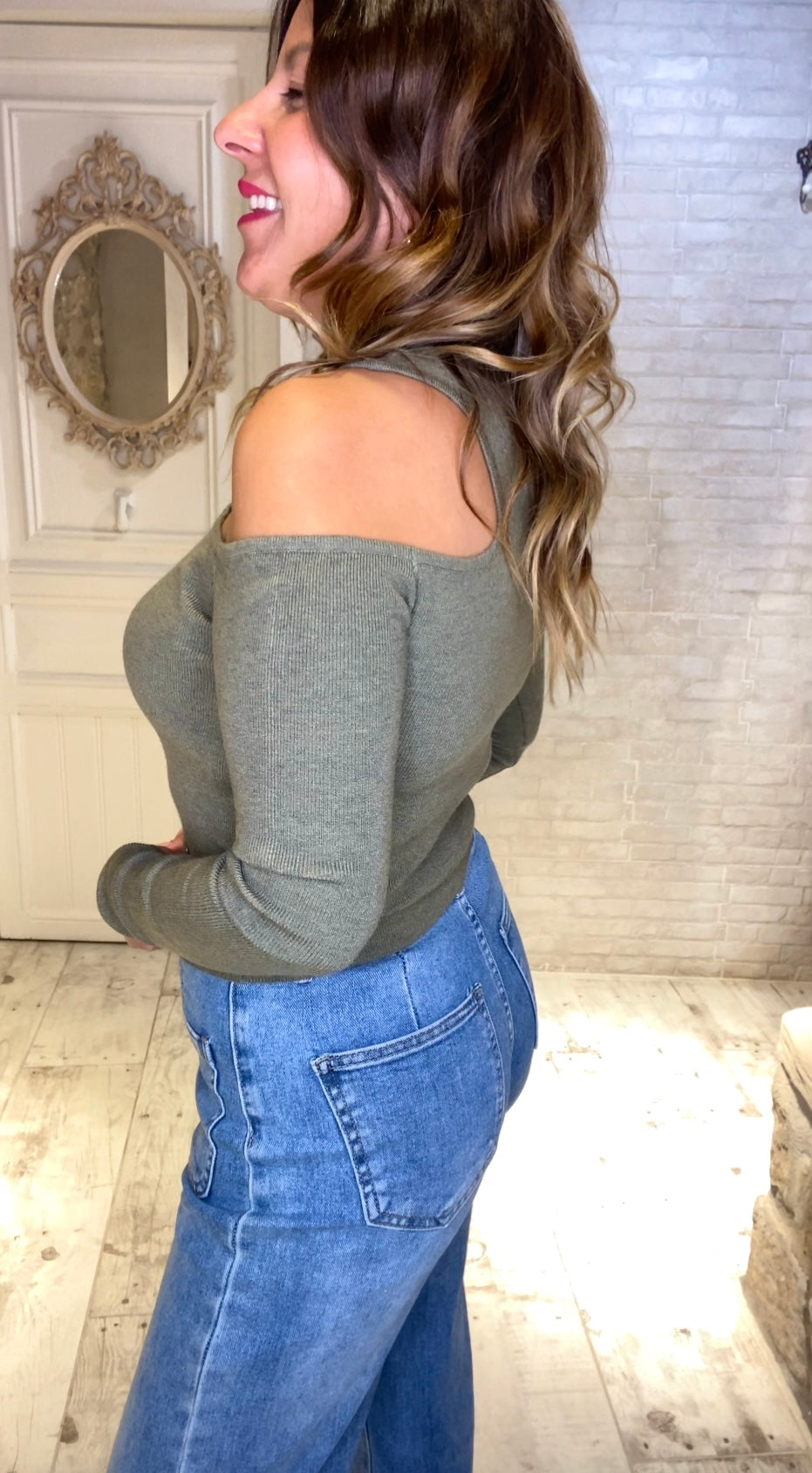 Jersey Verde Hombro descubierto - Veronique