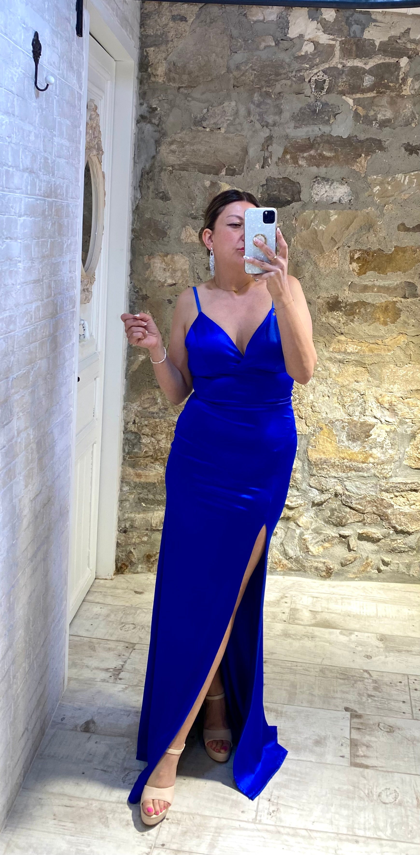 Vestido largo Elena (azul) - Veronique