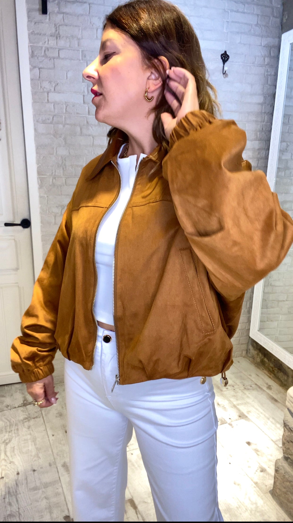 Chaqueta Bomber Camel - Veronique