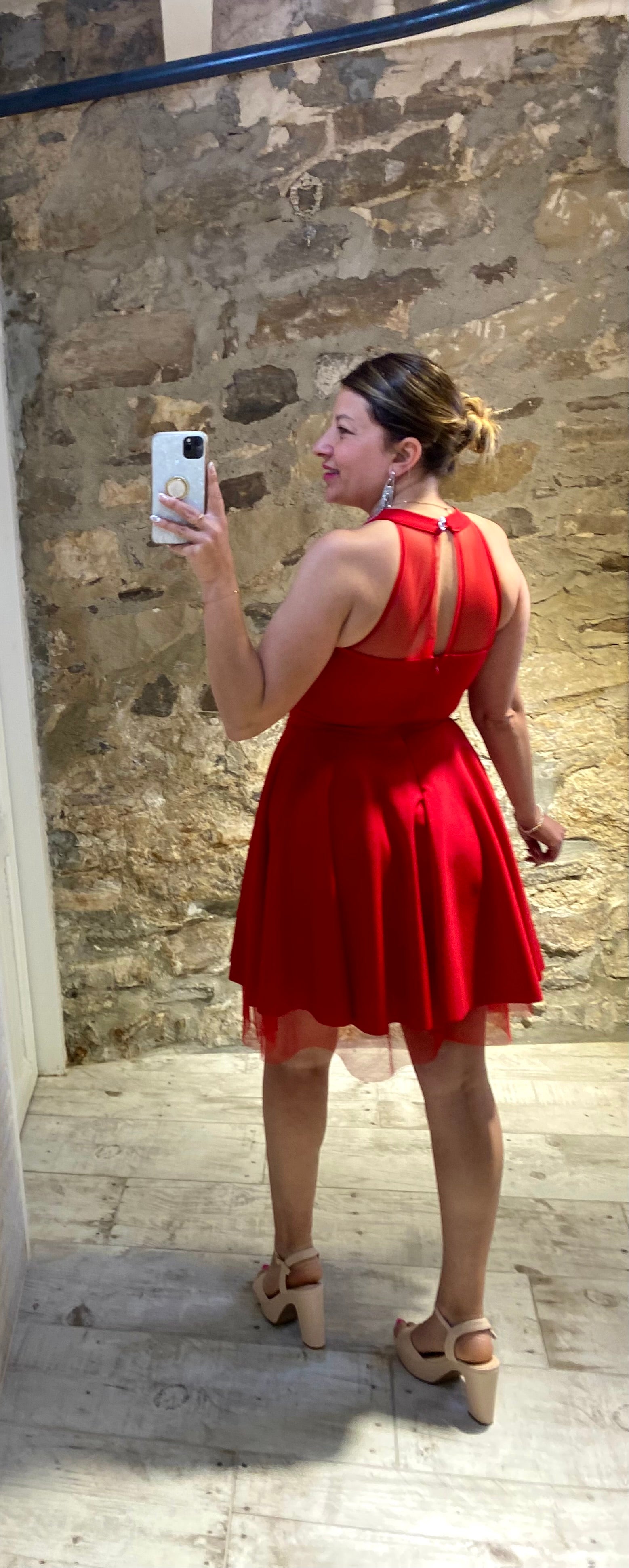 Vestido Leidy Rojo con volantes - Veronique