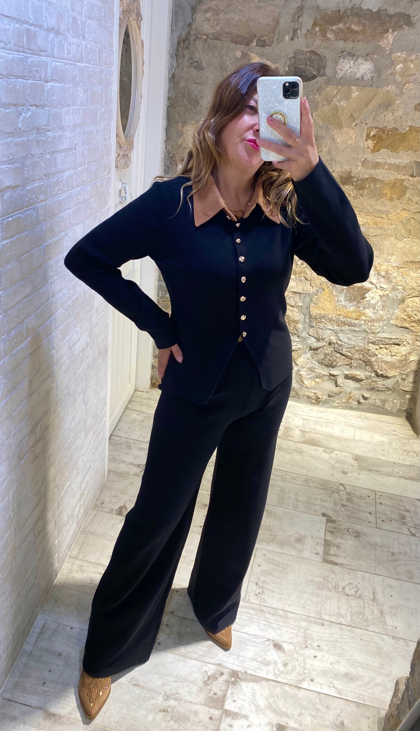 Conjunto Nadia Negro cuello pana - Veronique