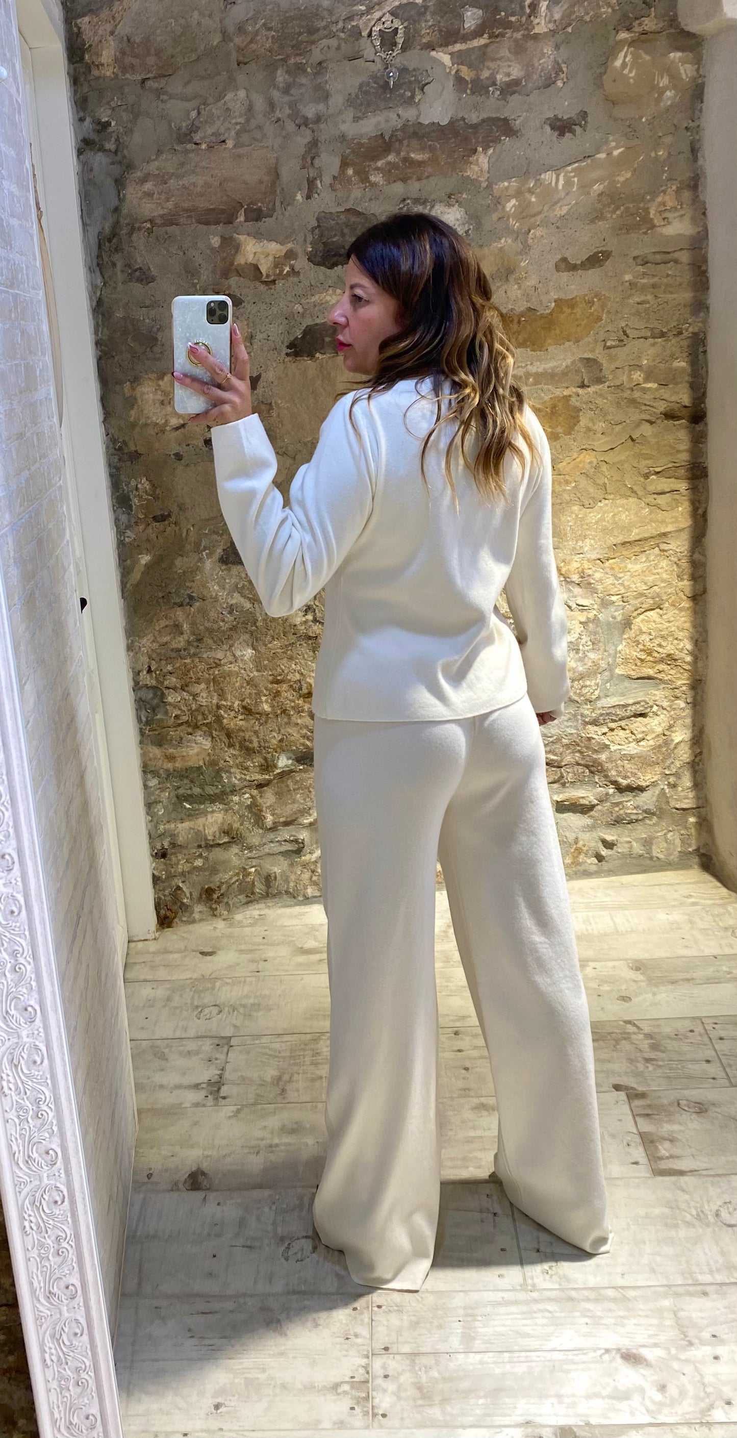 Conjunto Blanco Nadia cuello pana - Veronique