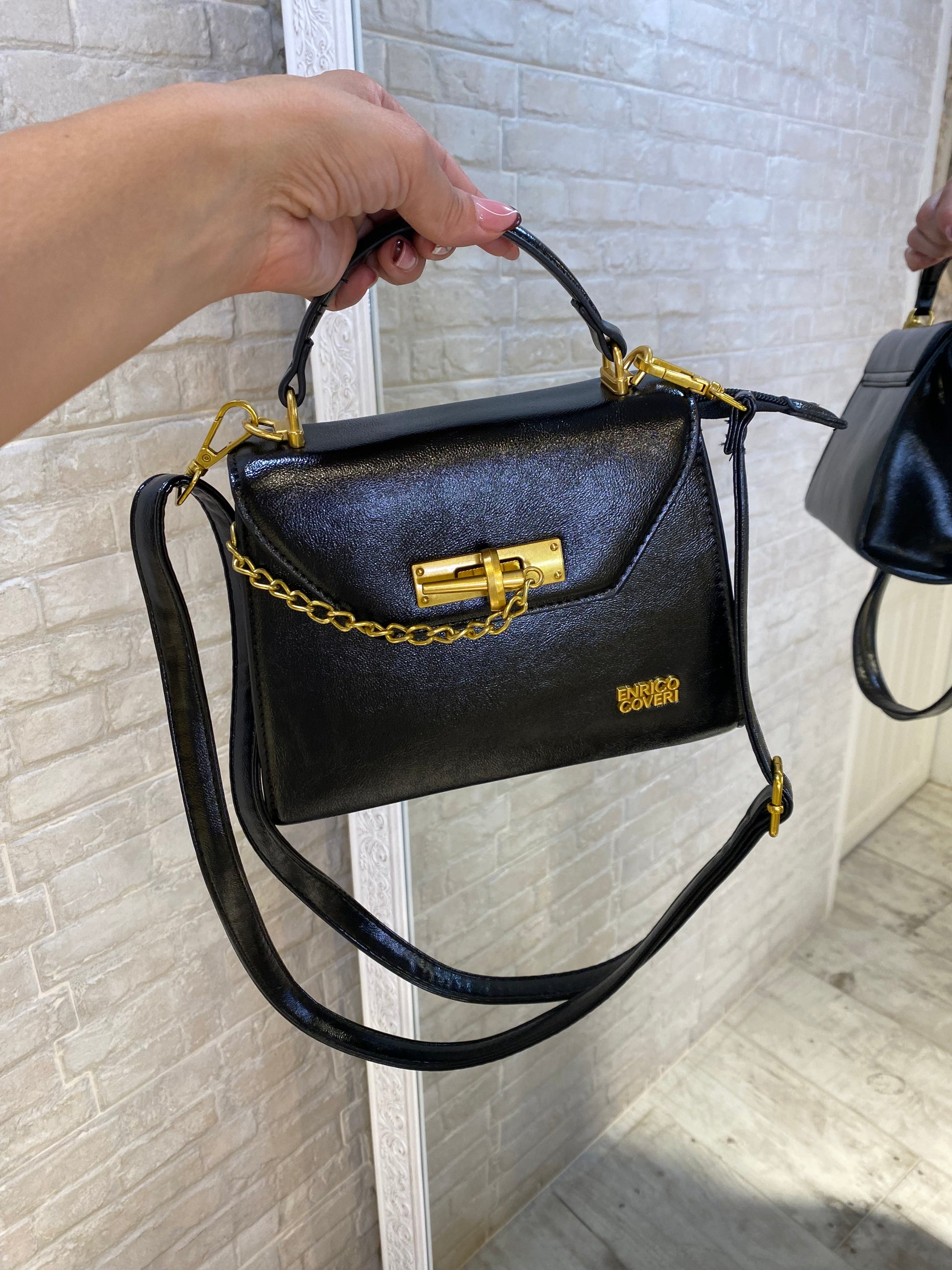 Bolso Negro Cadena atadura - Veronique