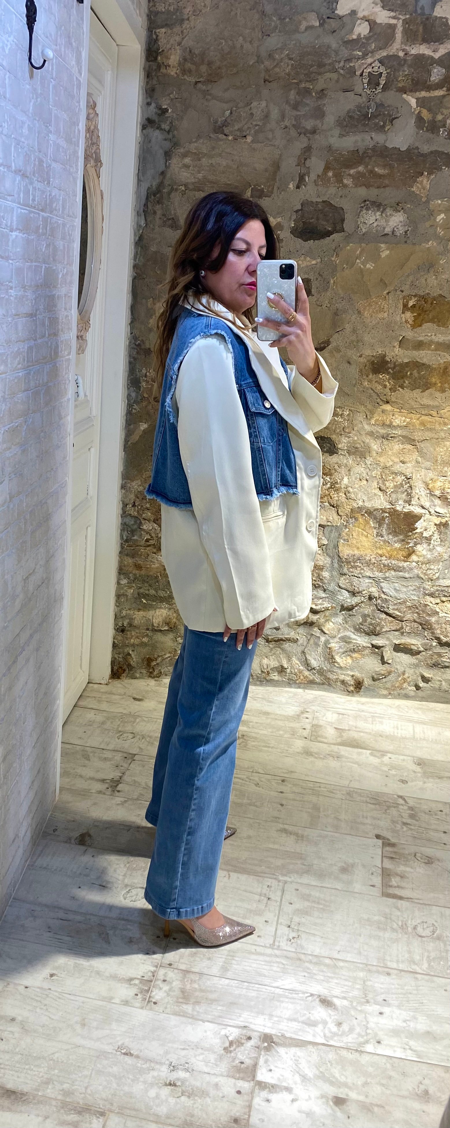 Blazer detalles chaleco denim - Veronique