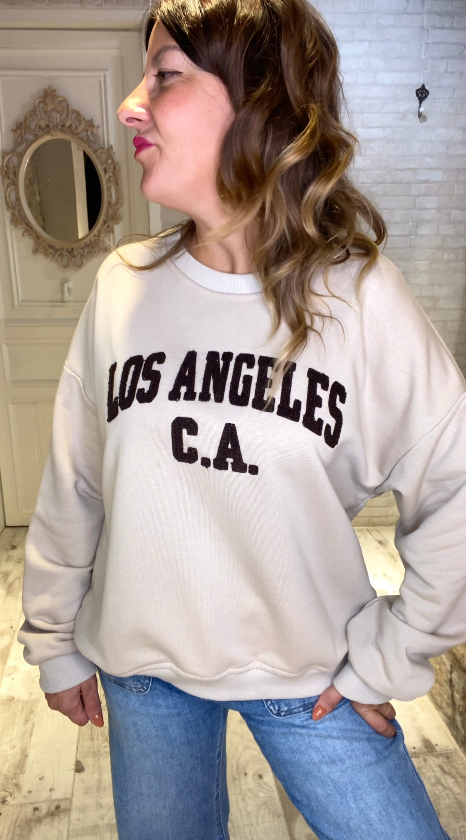 Sudadera Beige Los Angeles - Veronique
