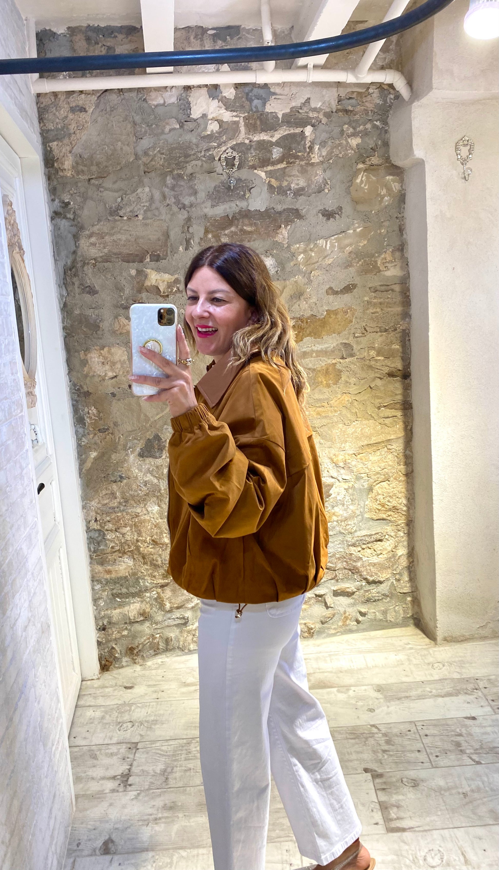 Chaqueta Bomber Camel - Veronique