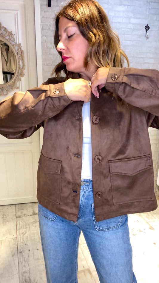 Chaqueta Ante marrón chocolate - Veronique