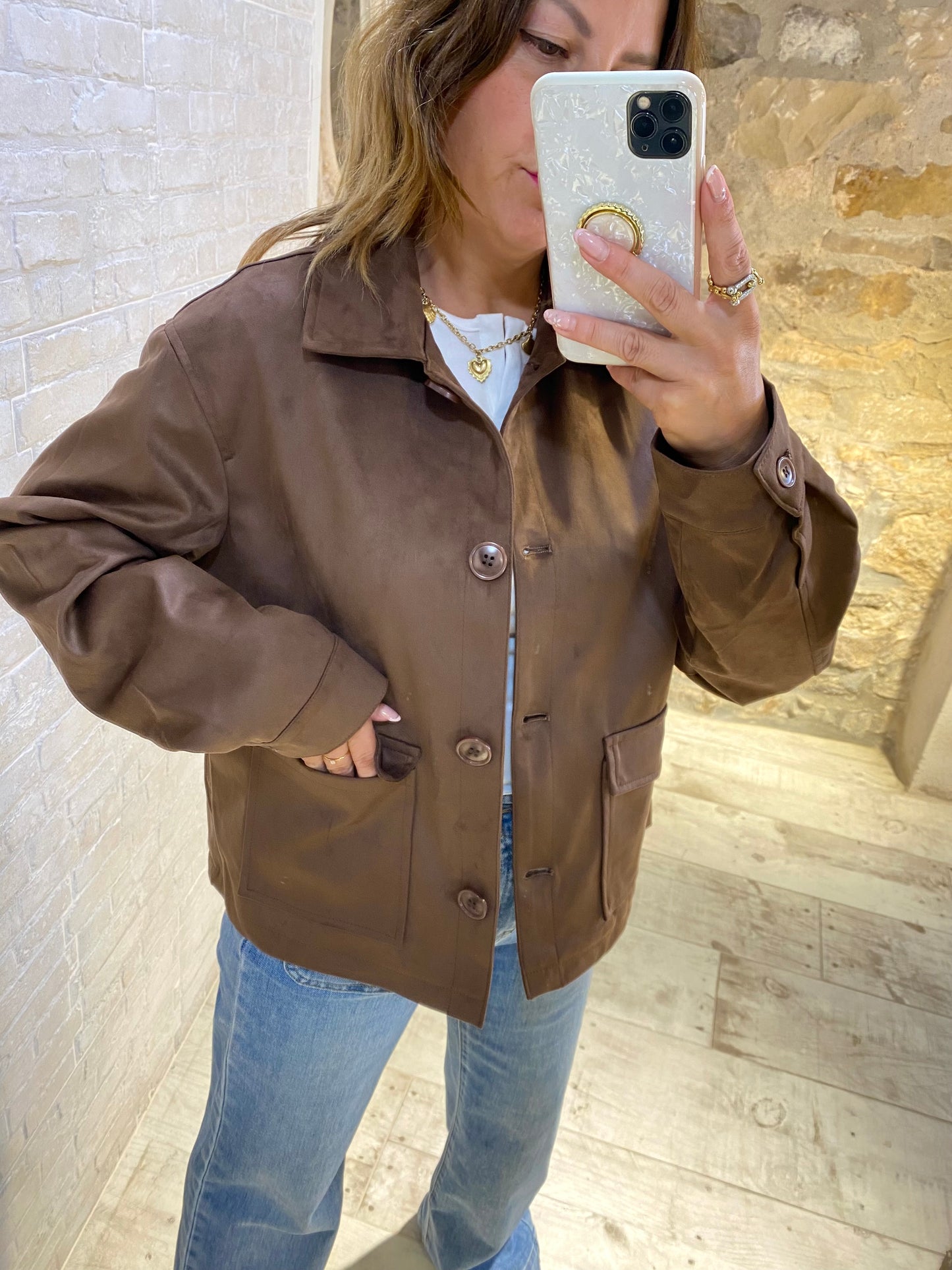 Chaqueta Ante marrón chocolate - Veronique