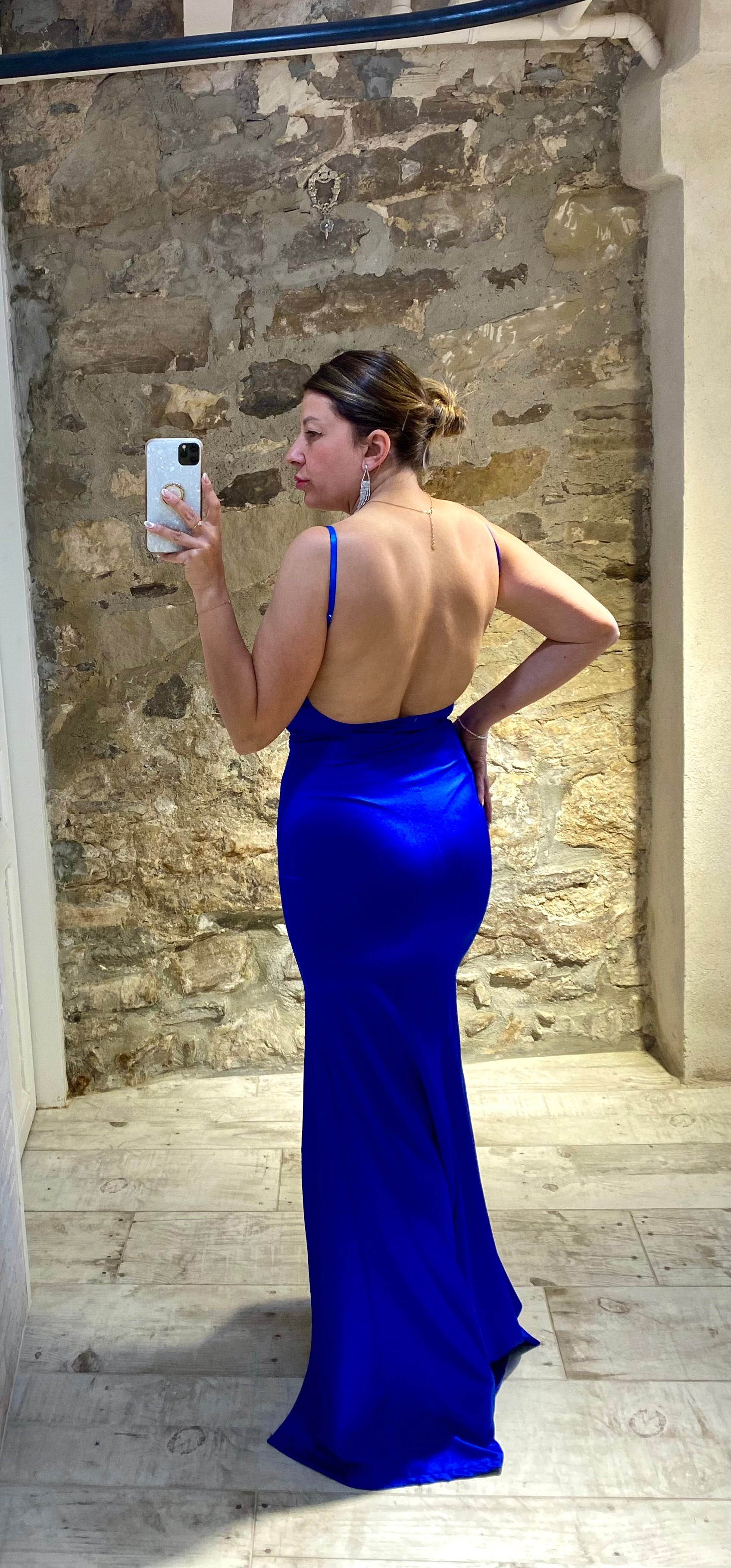 Vestido largo Elena (azul) - Veronique