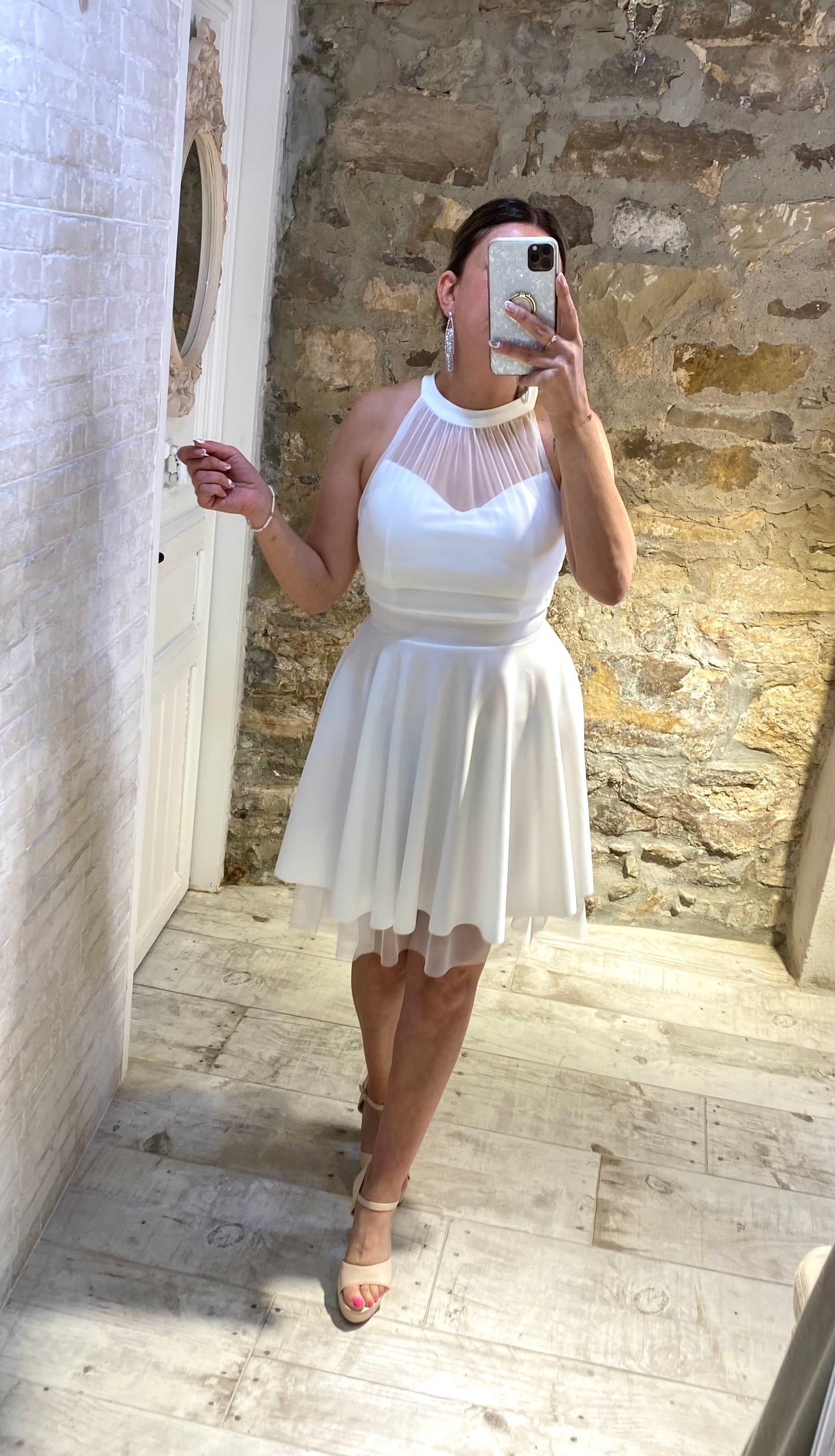Vestido Leidy Blanco con volantes - Veronique