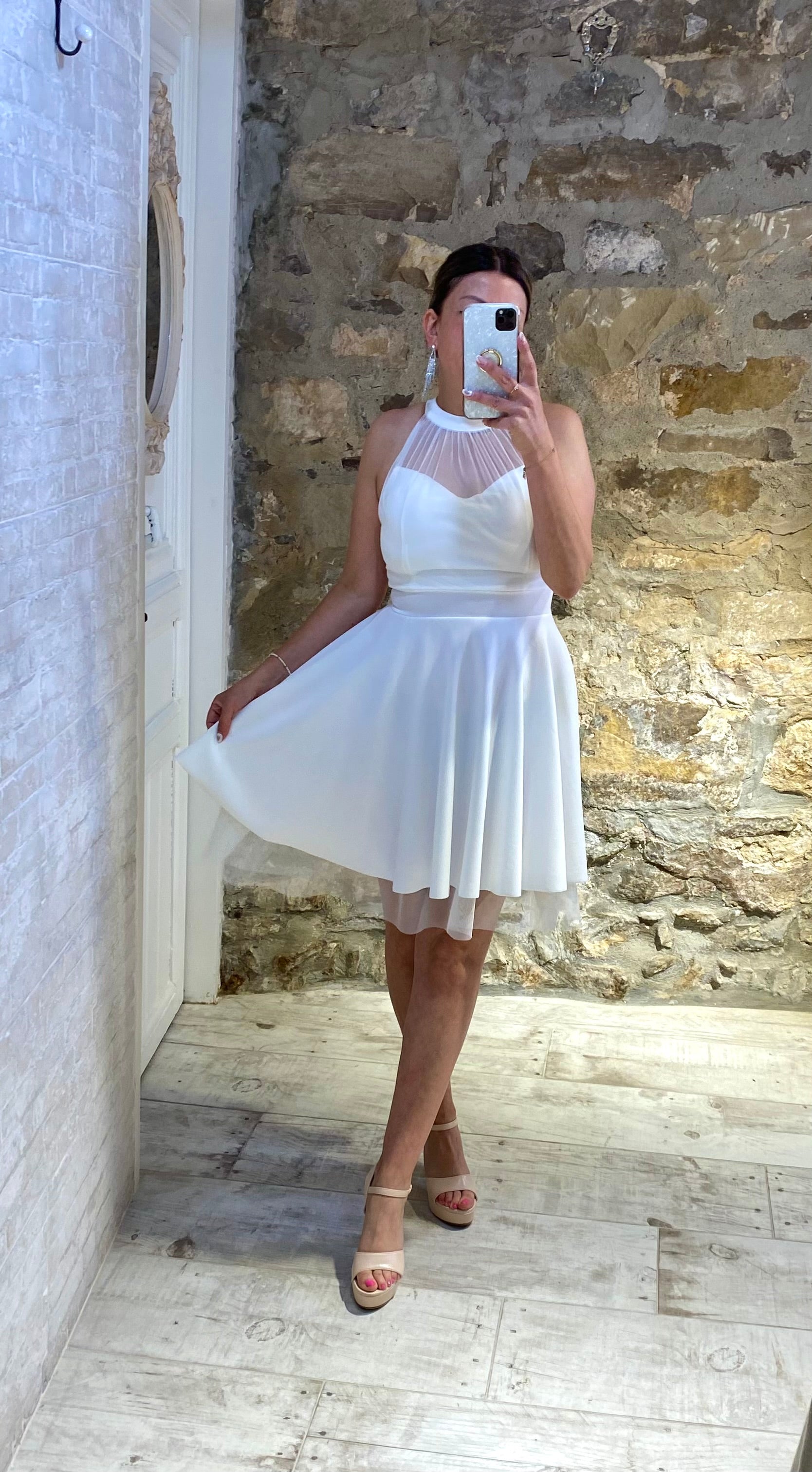 Vestido Leidy Blanco con volantes - Veronique
