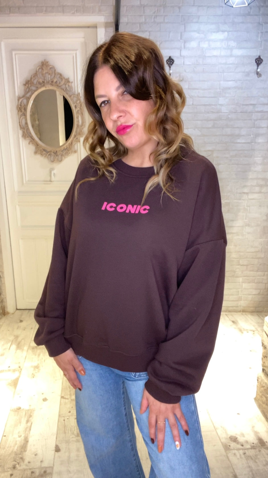 Sudadera Marrón Iconic - Veronique