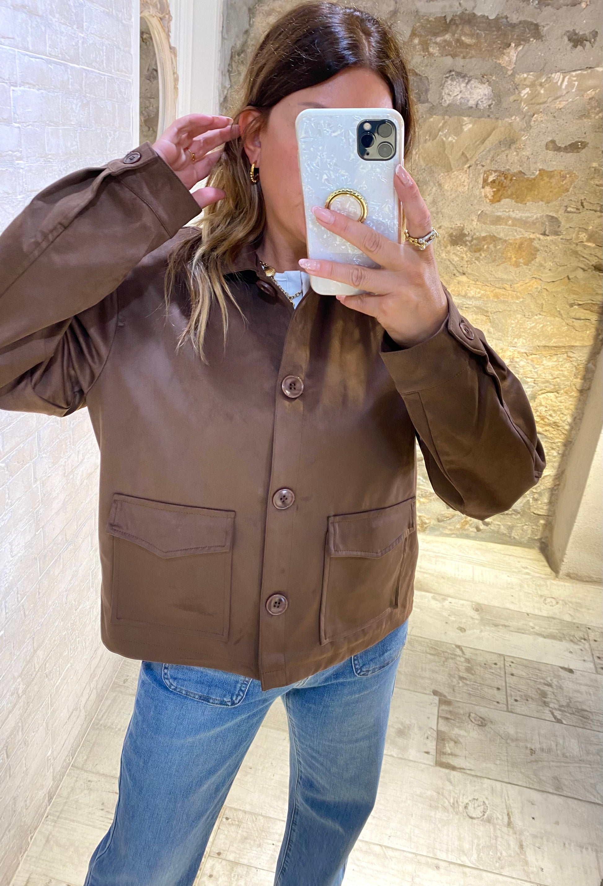 Chaqueta Ante marrón chocolate - Veronique