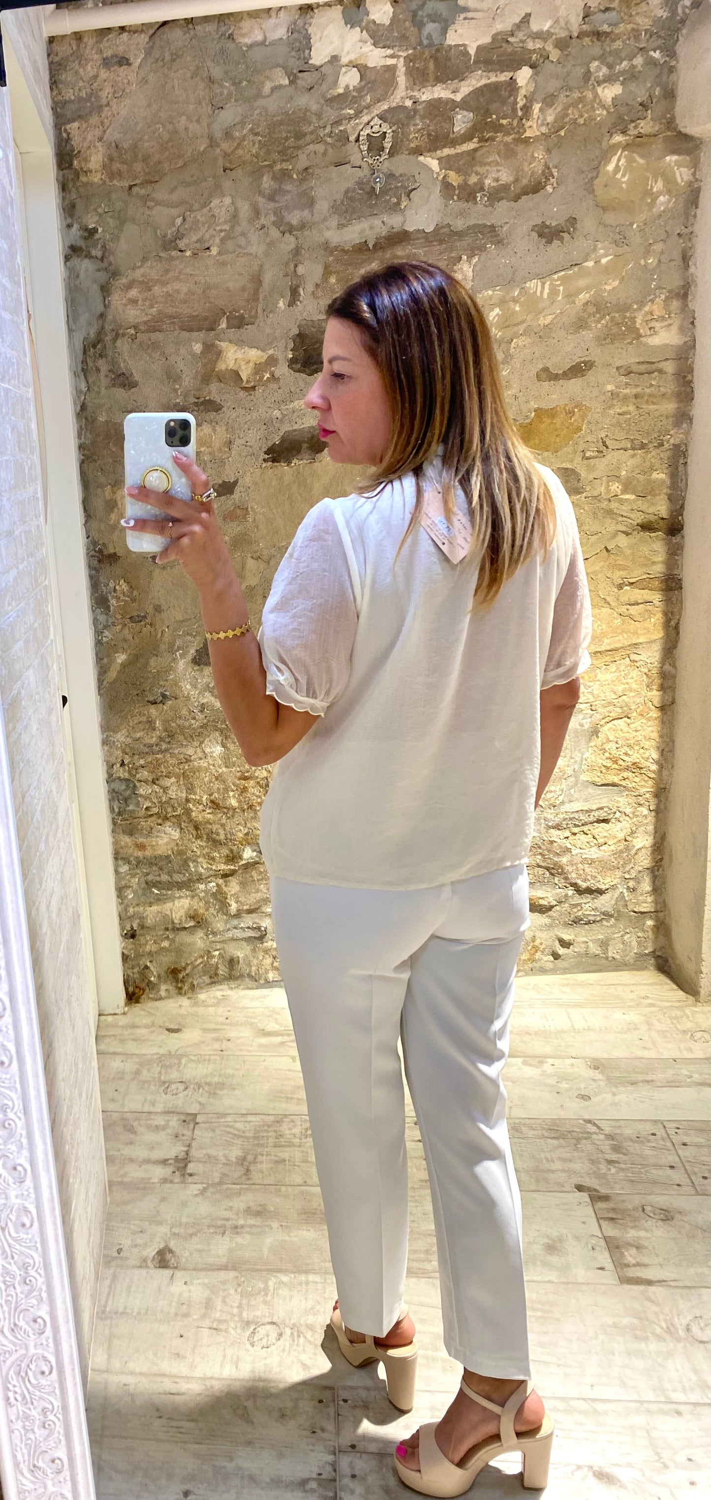 Blusa de encaje con gotas de pedrería - Veronique