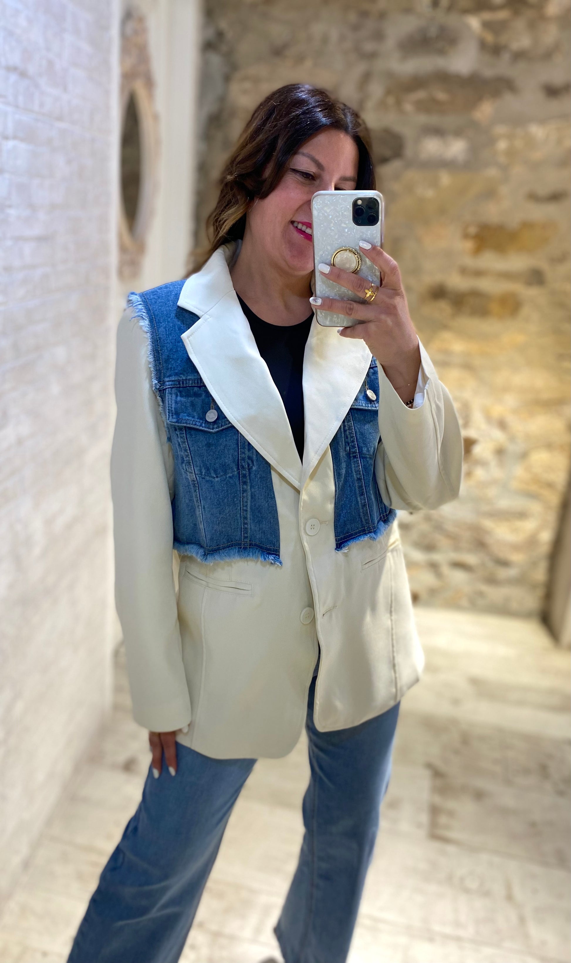 Blazer detalles chaleco denim - Veronique