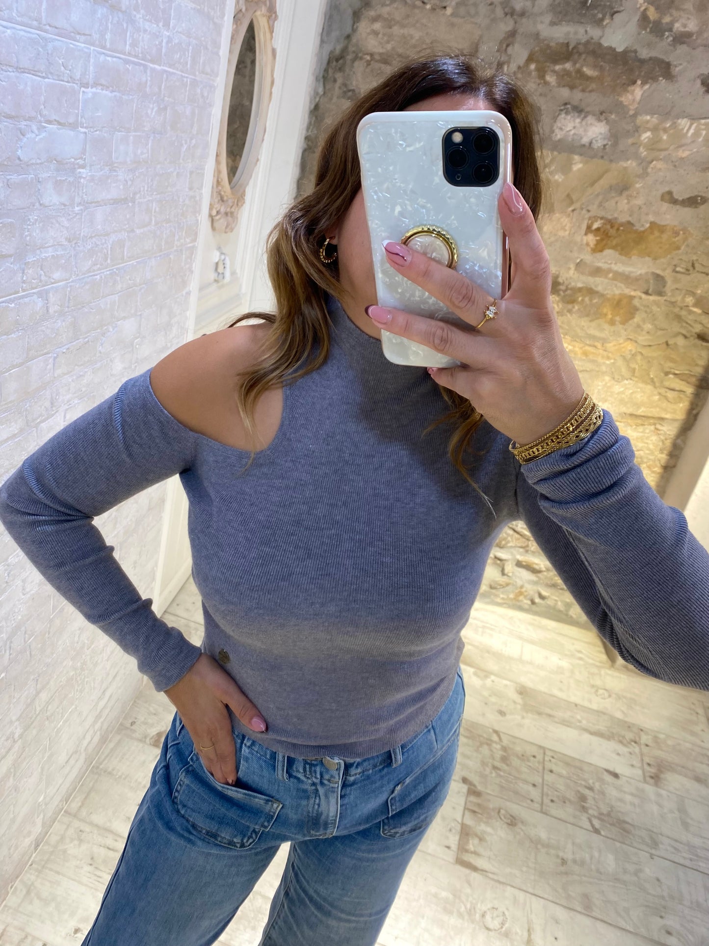 Jersey Gris hombro descubierto - Veronique