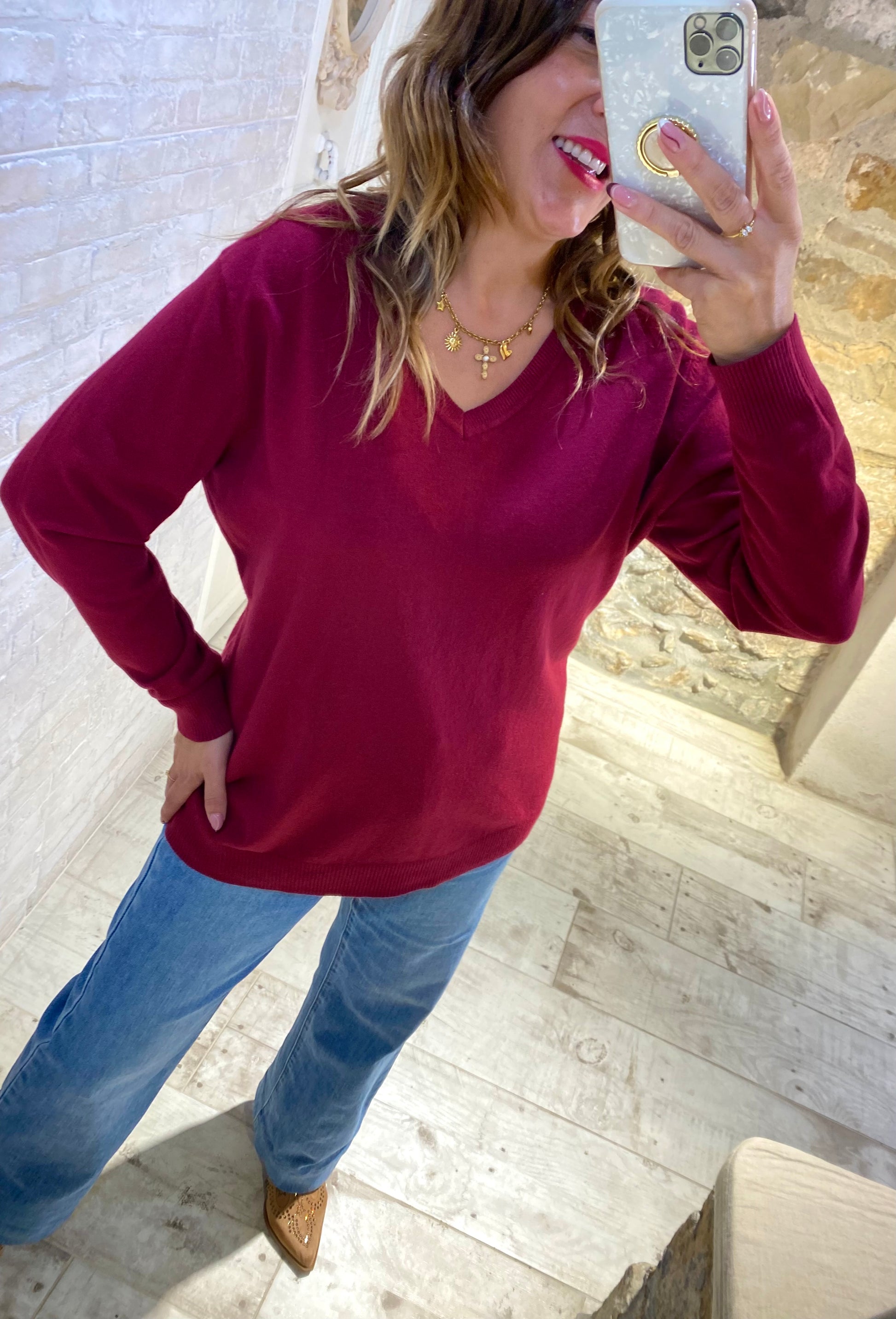 Jersey Vino Liso - Veronique