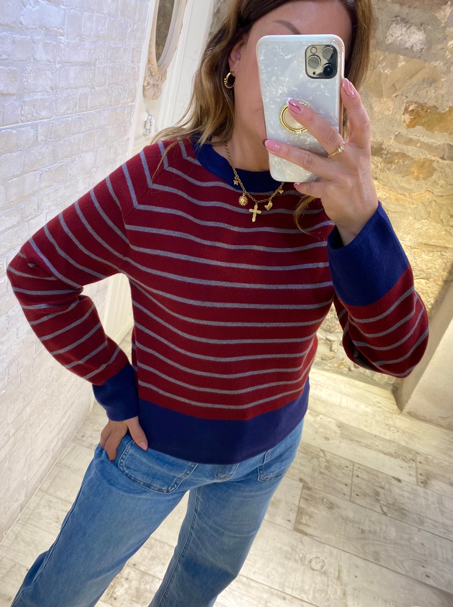 Jersey de Rayas Burdeos - Veronique