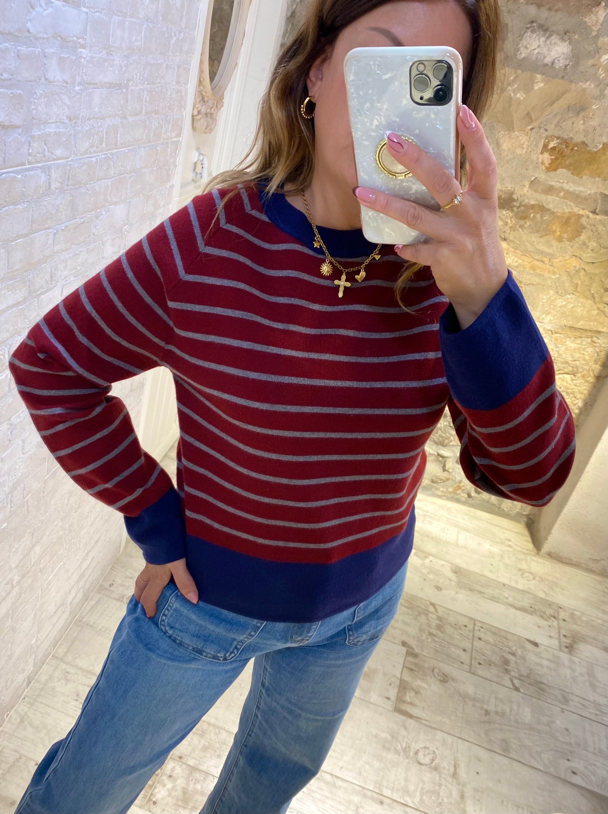 Jersey de Rayas Burdeos - Veronique