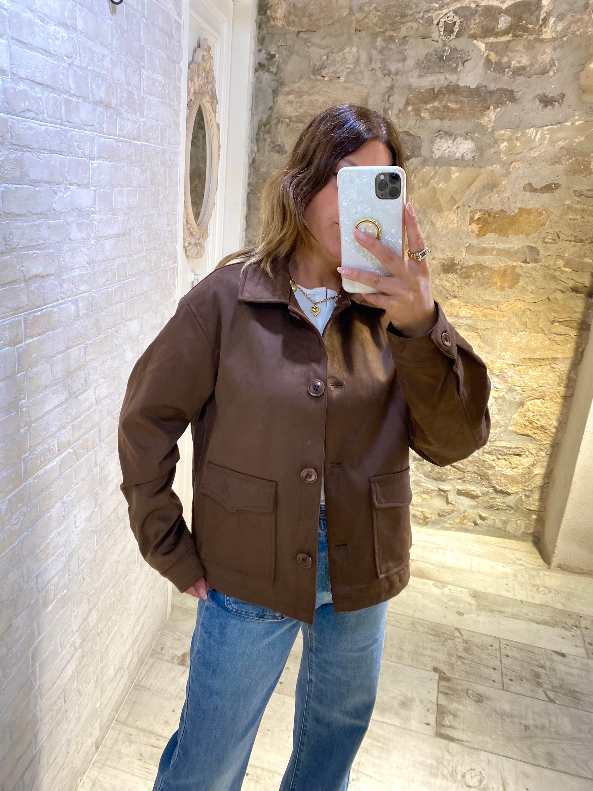 Chaqueta Ante marrón chocolate - Veronique