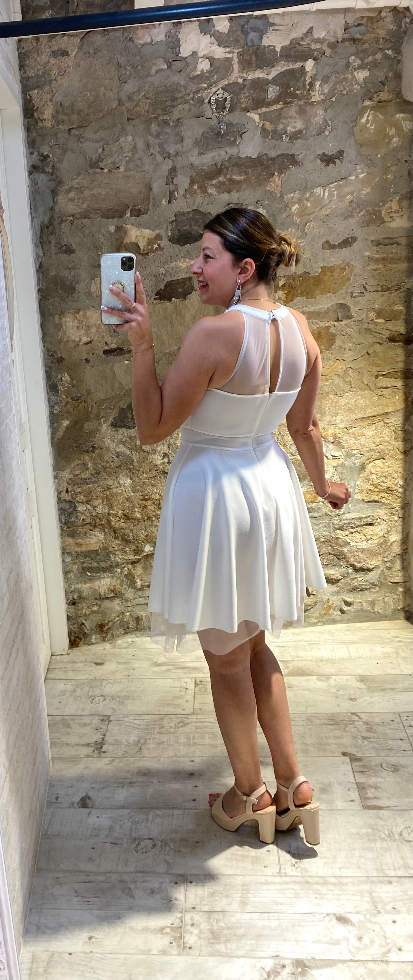 Vestido Leidy Blanco con volantes - Veronique