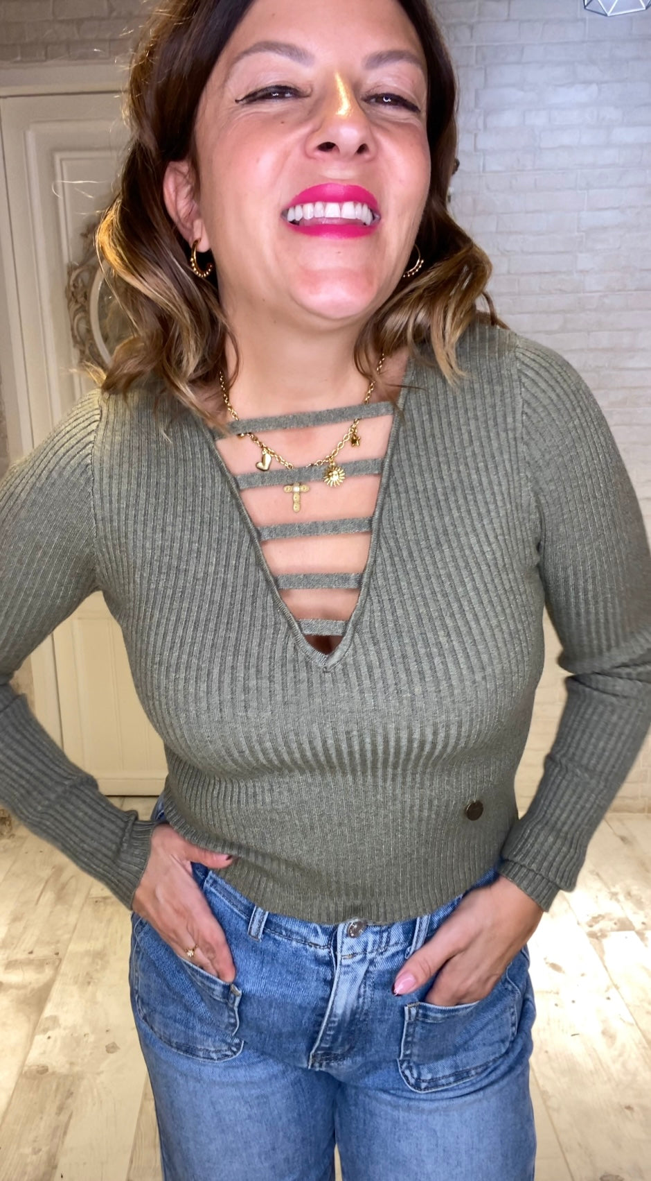 Jersey Verde Tiras Pecho - Veronique