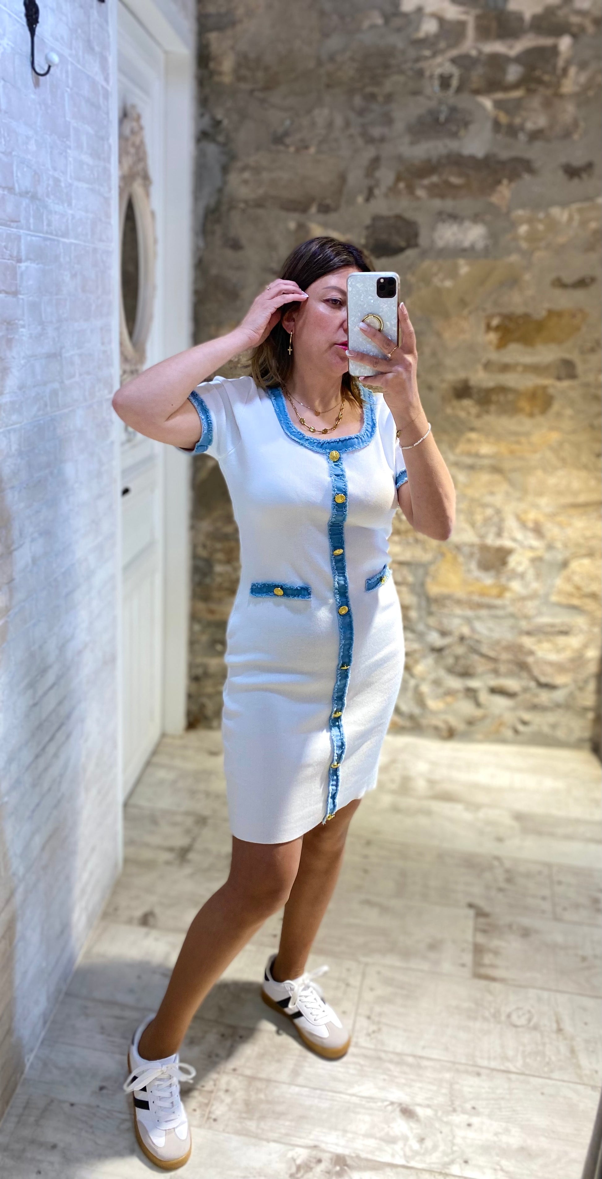 Vestido Detalles Denim - Veronique
