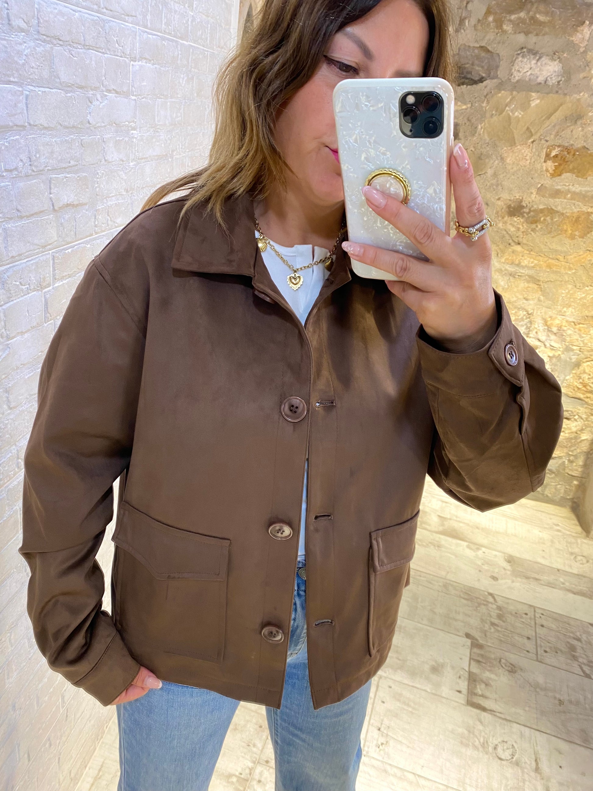 Chaqueta Ante marrón chocolate - Veronique