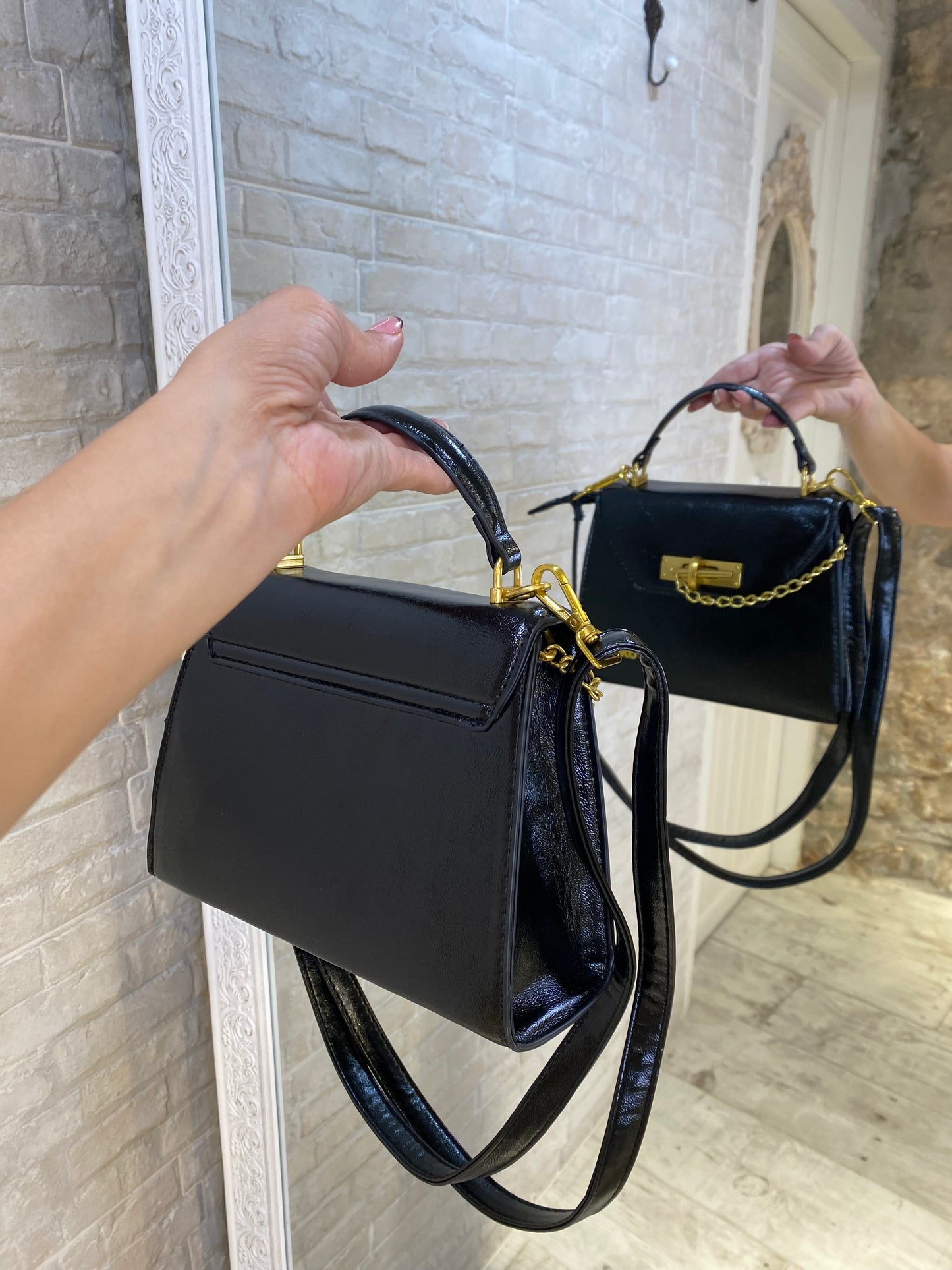 Bolso Negro Cadena atadura - Veronique