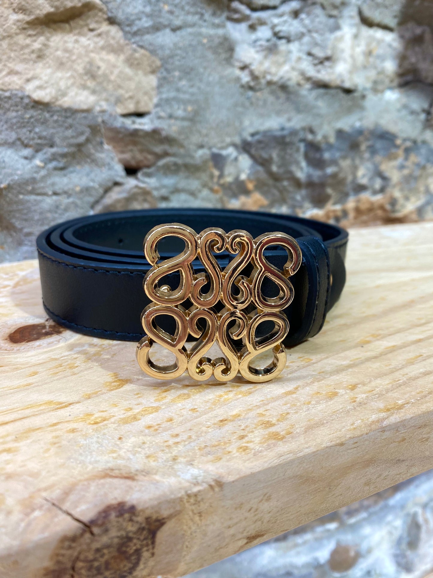 Cinturón negro Hebilla Cenefas - Veronique