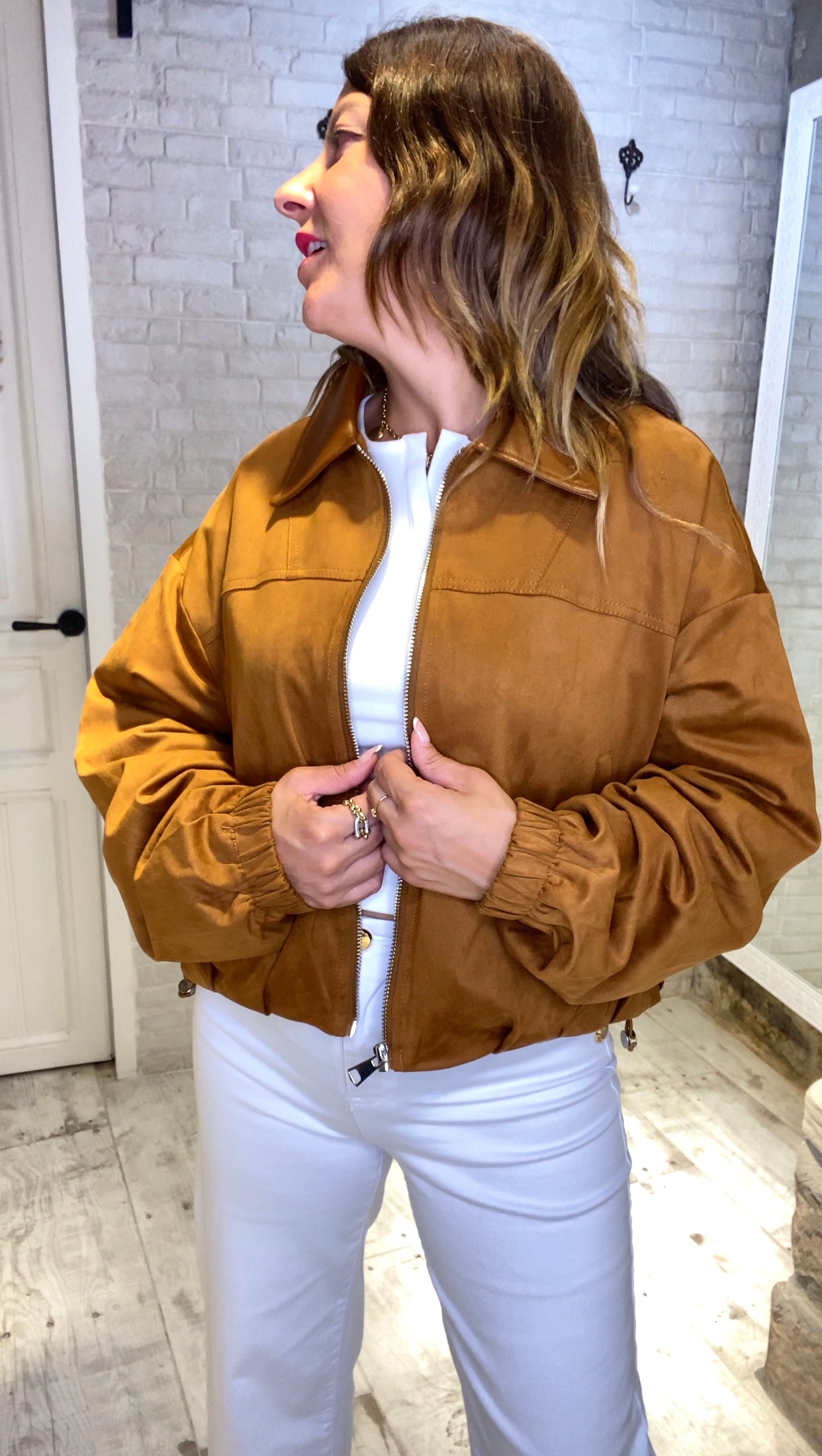 Chaqueta Bomber Camel - Veronique
