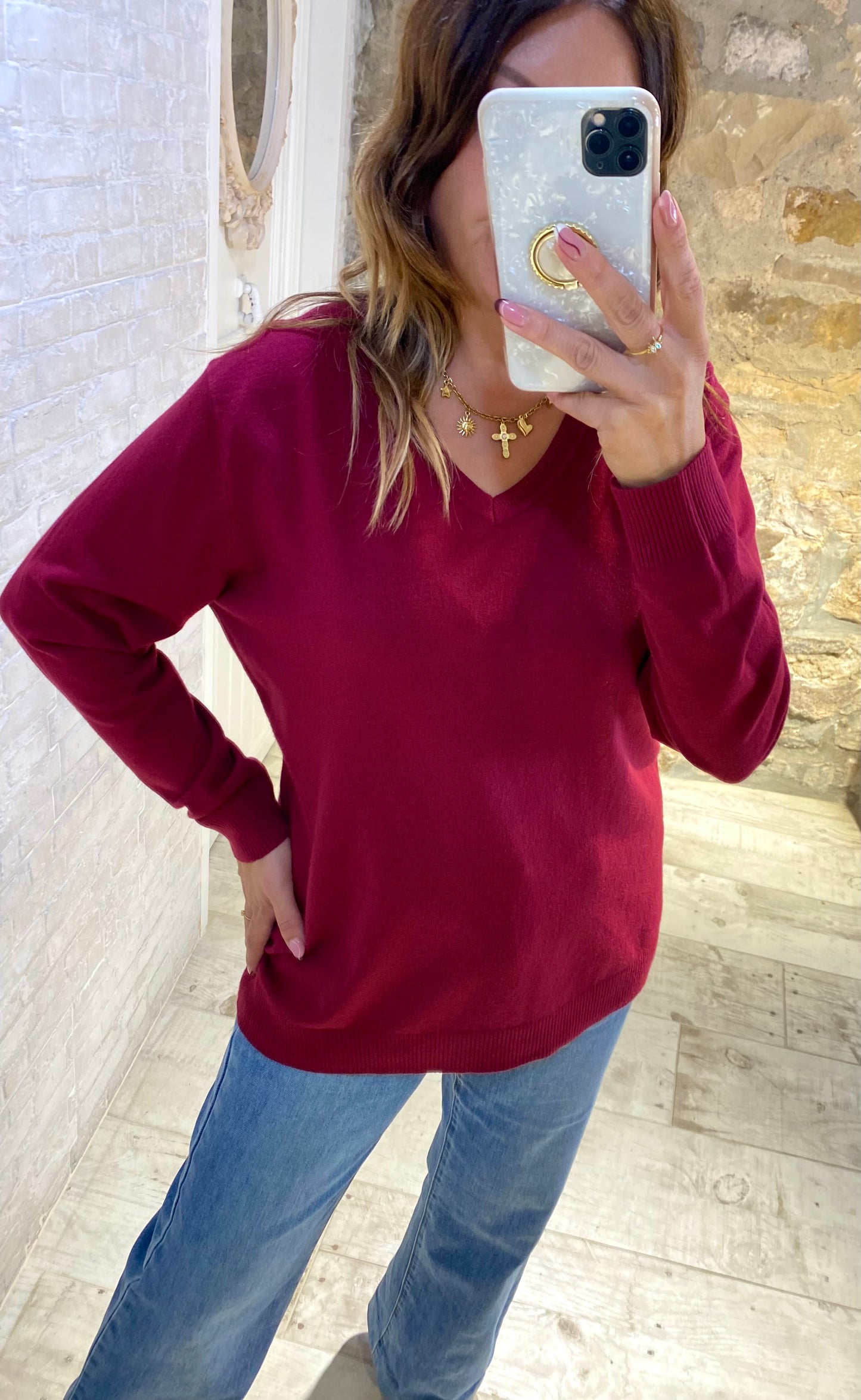 Jersey Vino Liso - Veronique