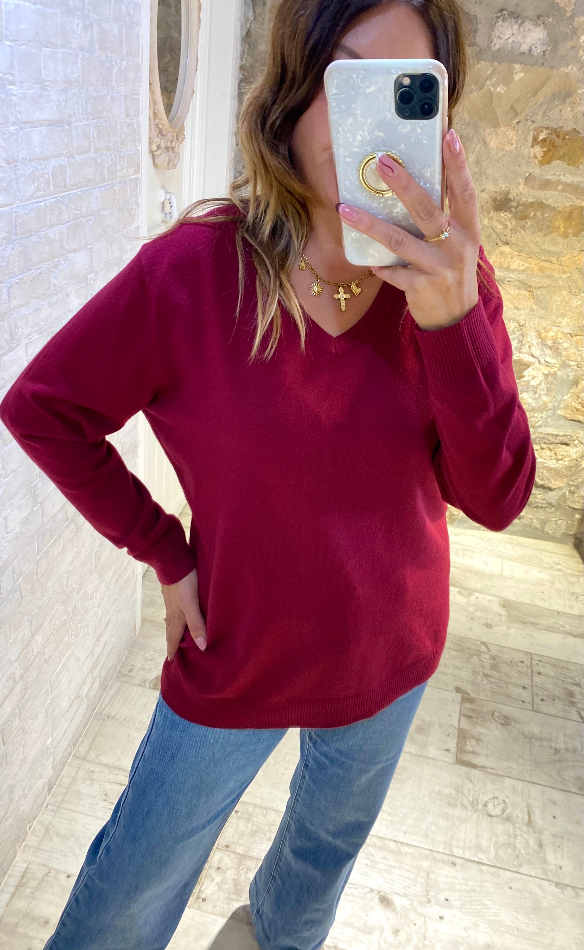 Jersey Vino Liso - Veronique