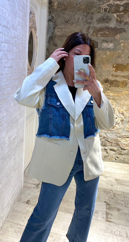 Blazer detalles chaleco denim - Veronique