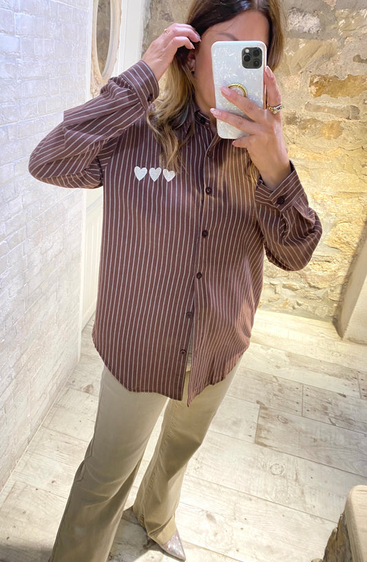 Blusa rayas Chocolate 3 corazones - Veronique