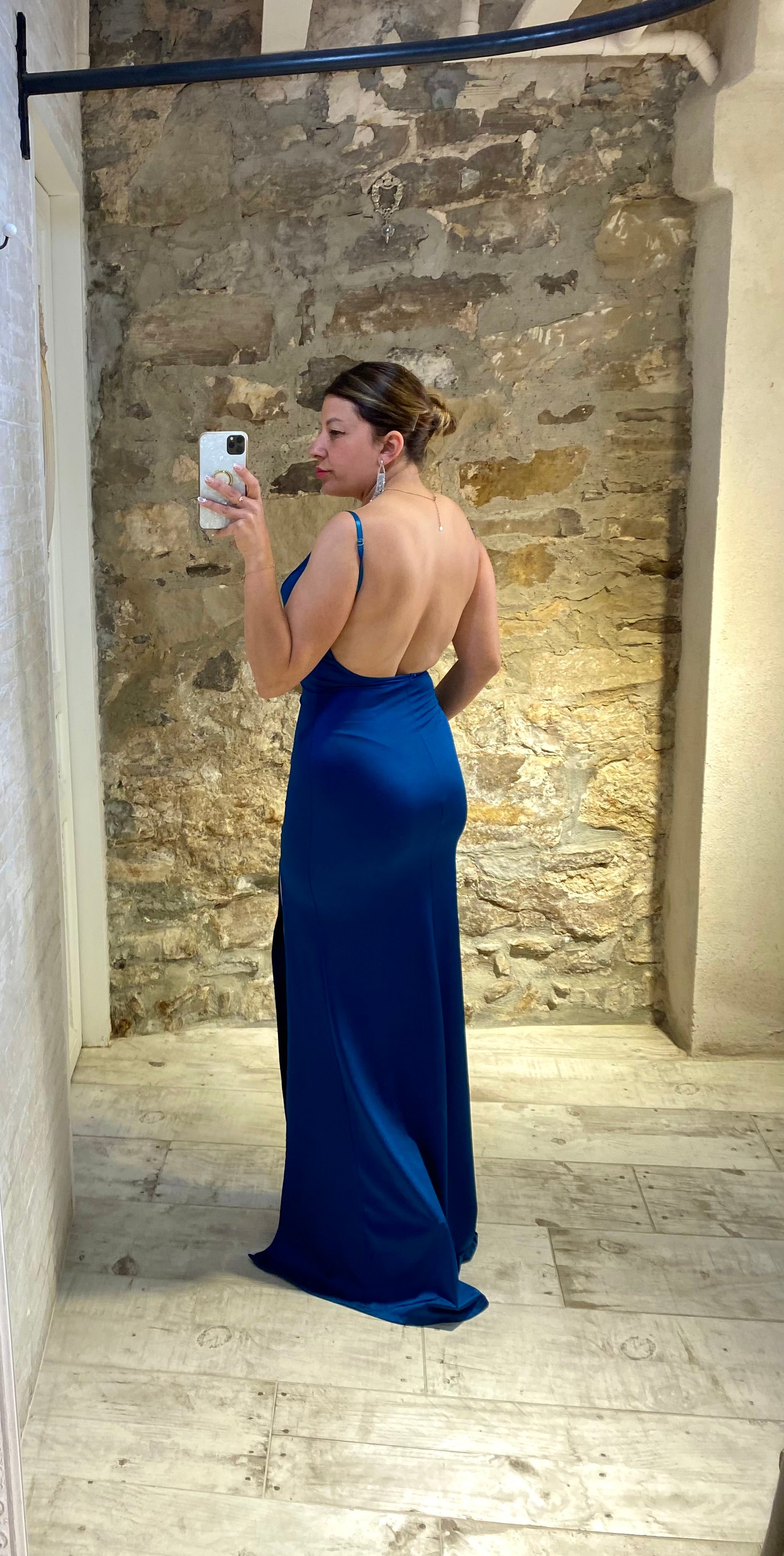 Vestido Largo Elena (Azul verdoso) - Veronique