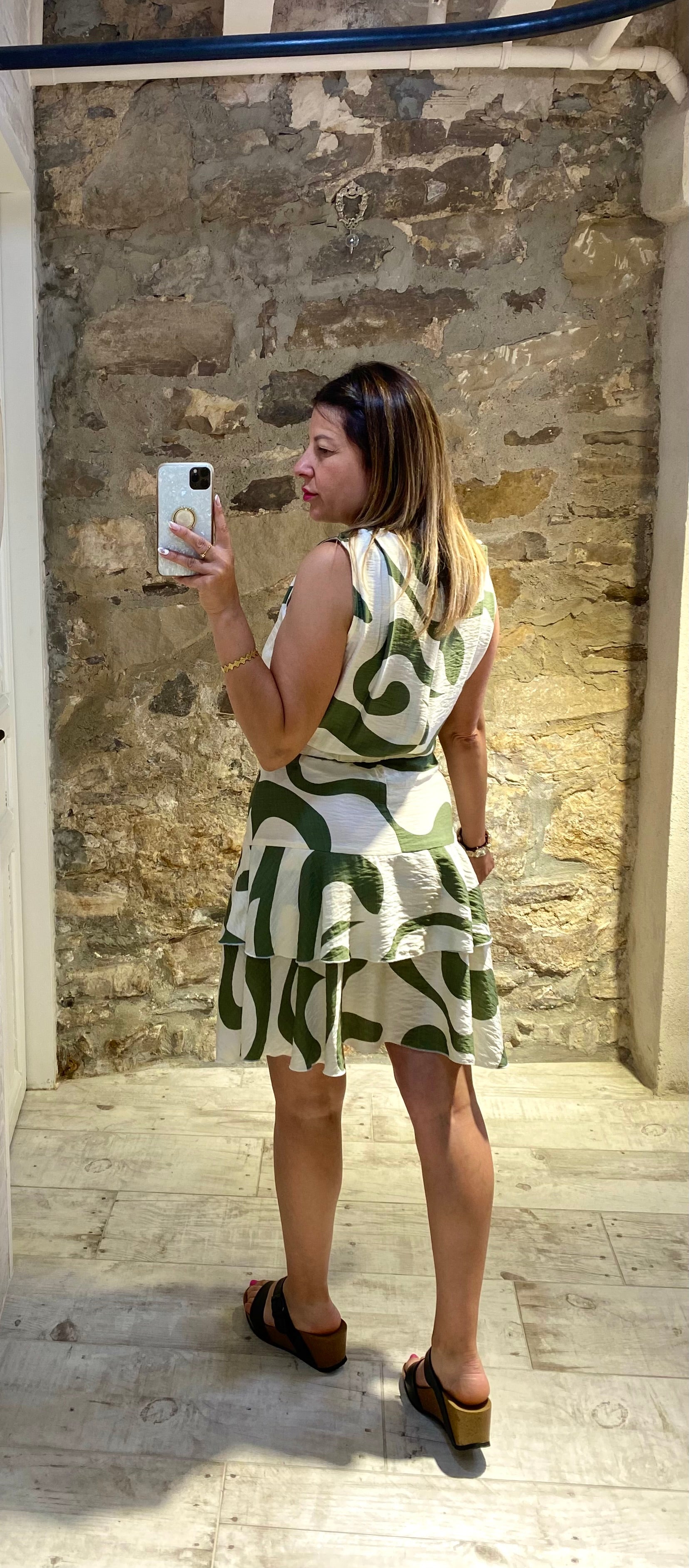 Vestido Estampado con Cinturón - Veronique