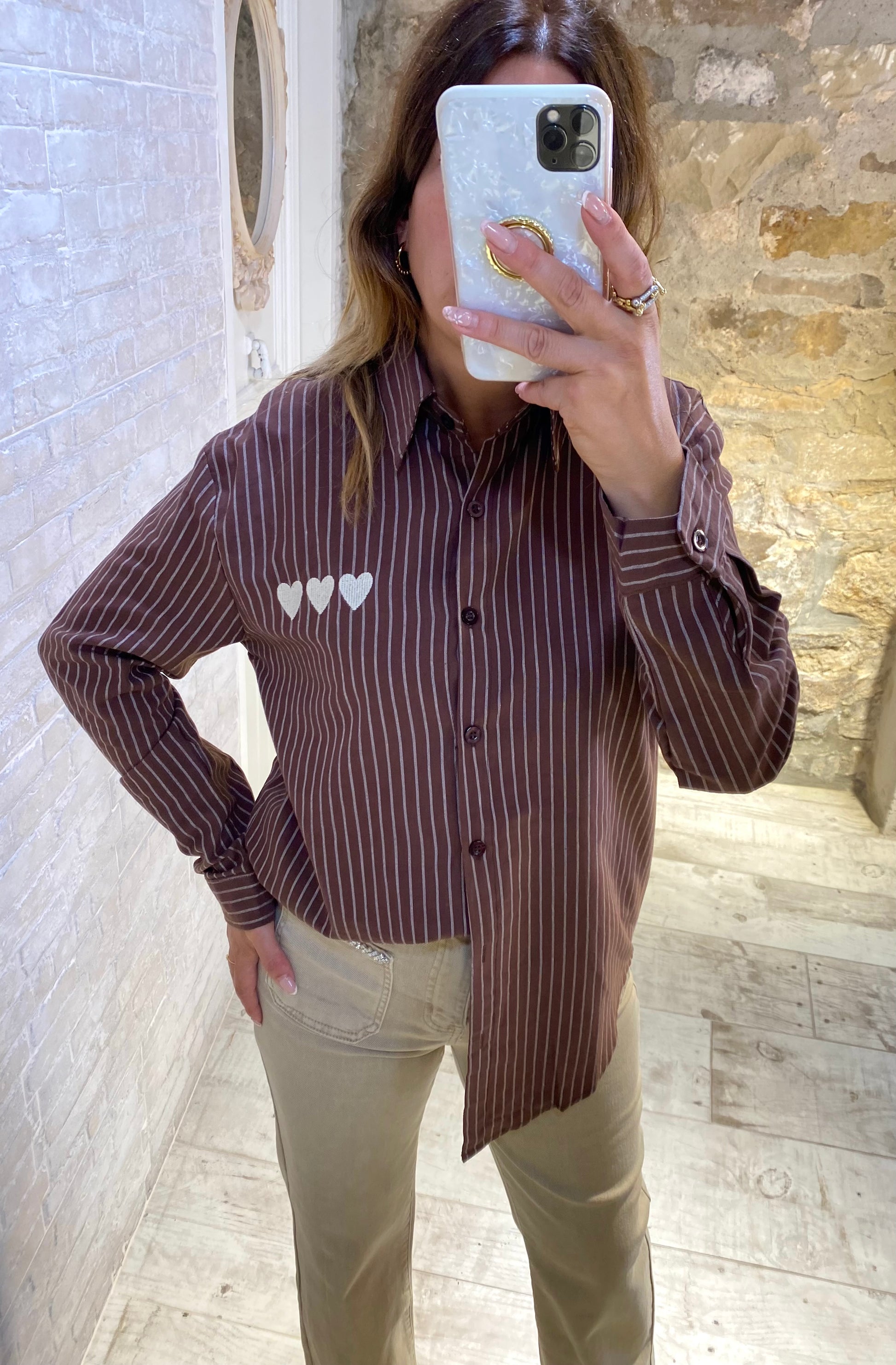 Blusa rayas Chocolate 3 corazones - Veronique