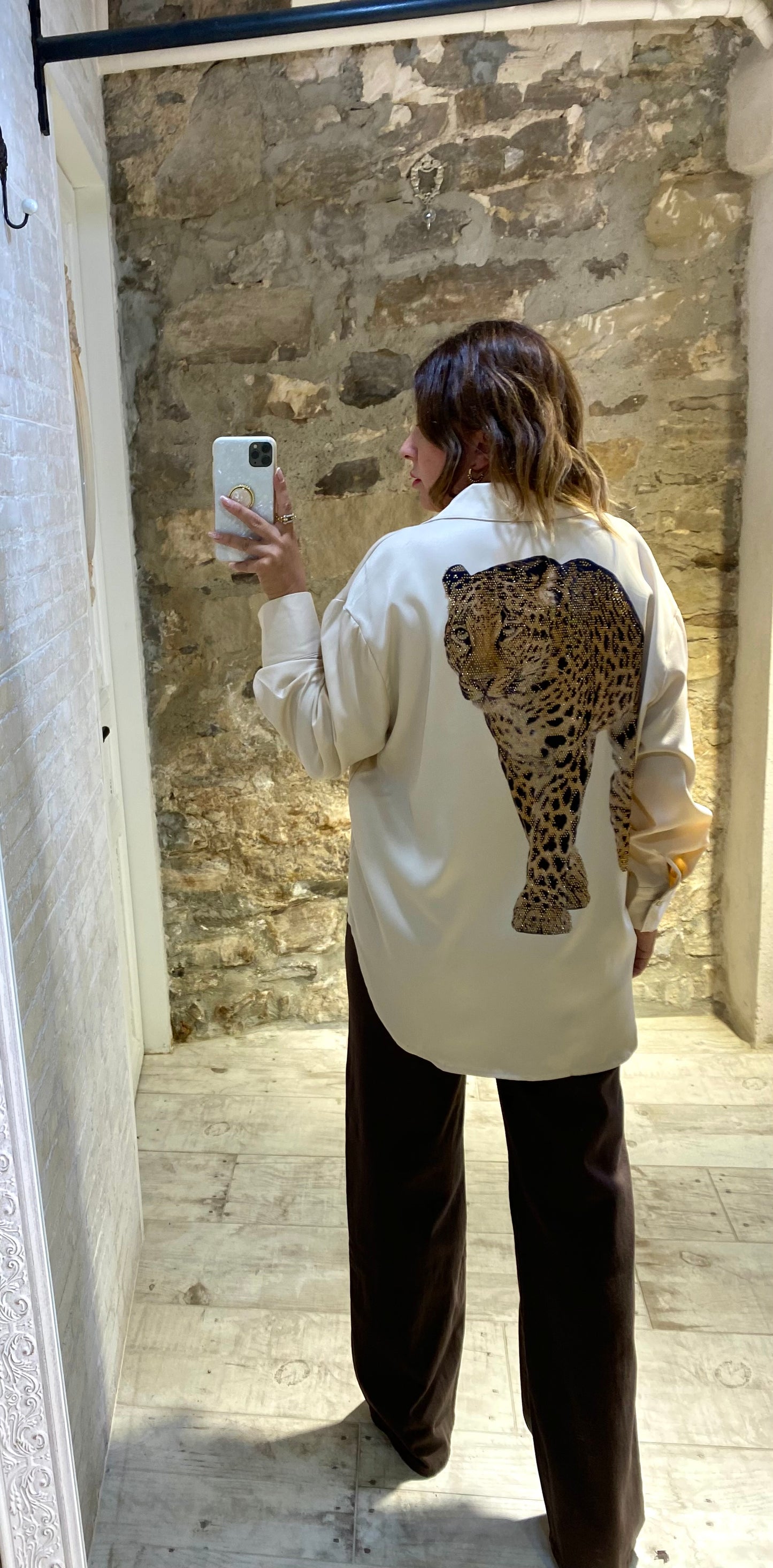 Camisa Beige Tigre - Veronique