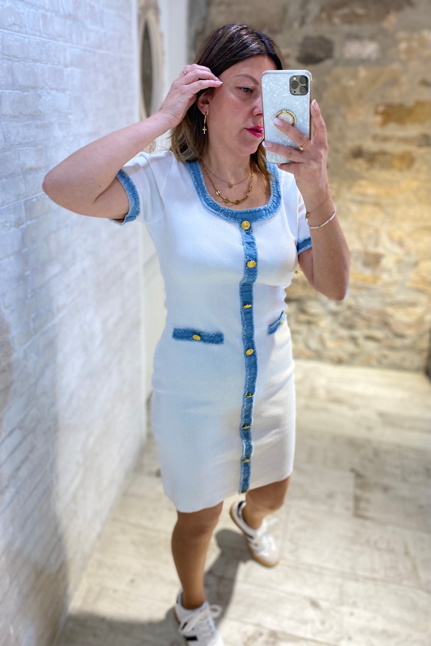 Vestido Detalles Denim - Veronique