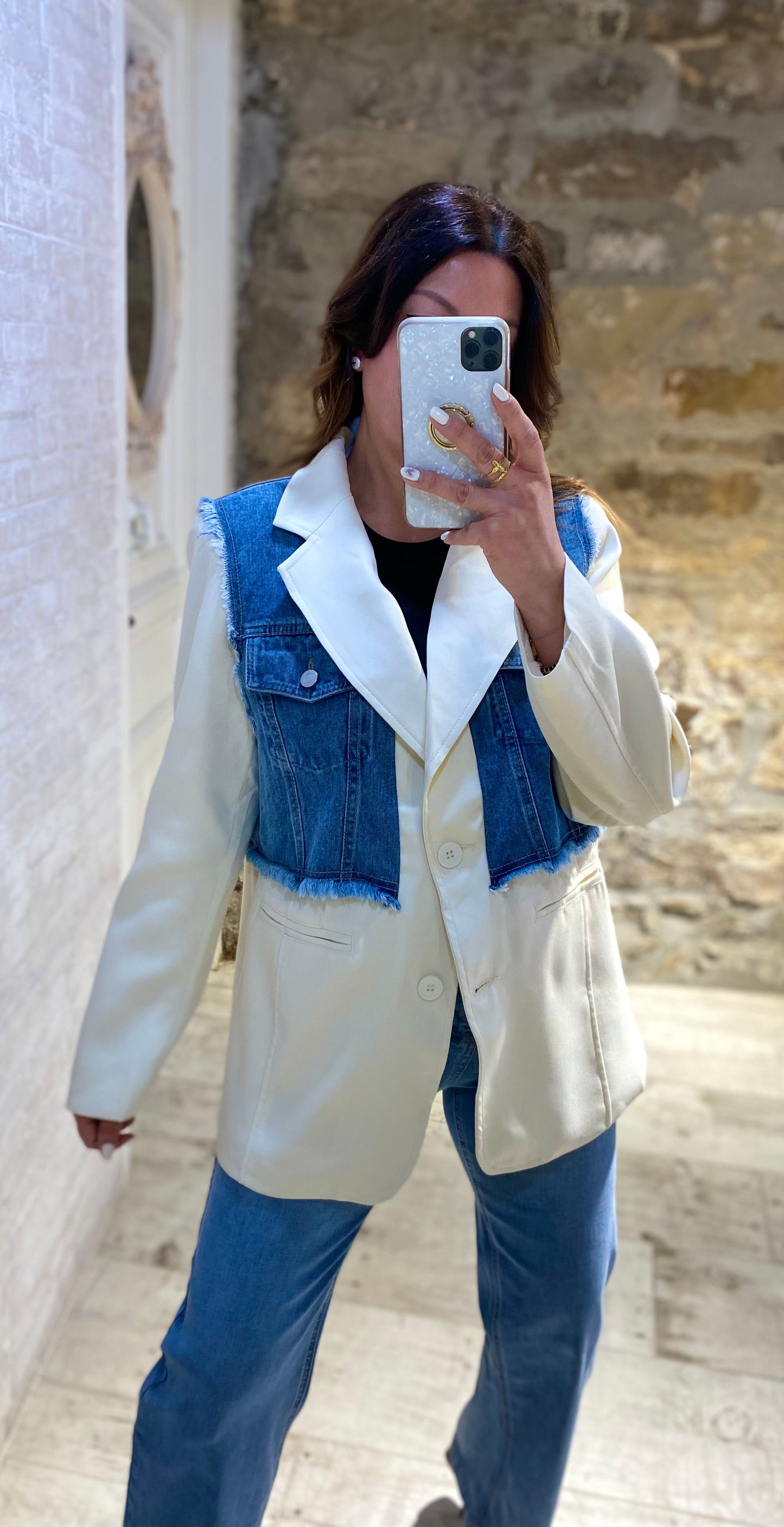 Blazer detalles chaleco denim - Veronique