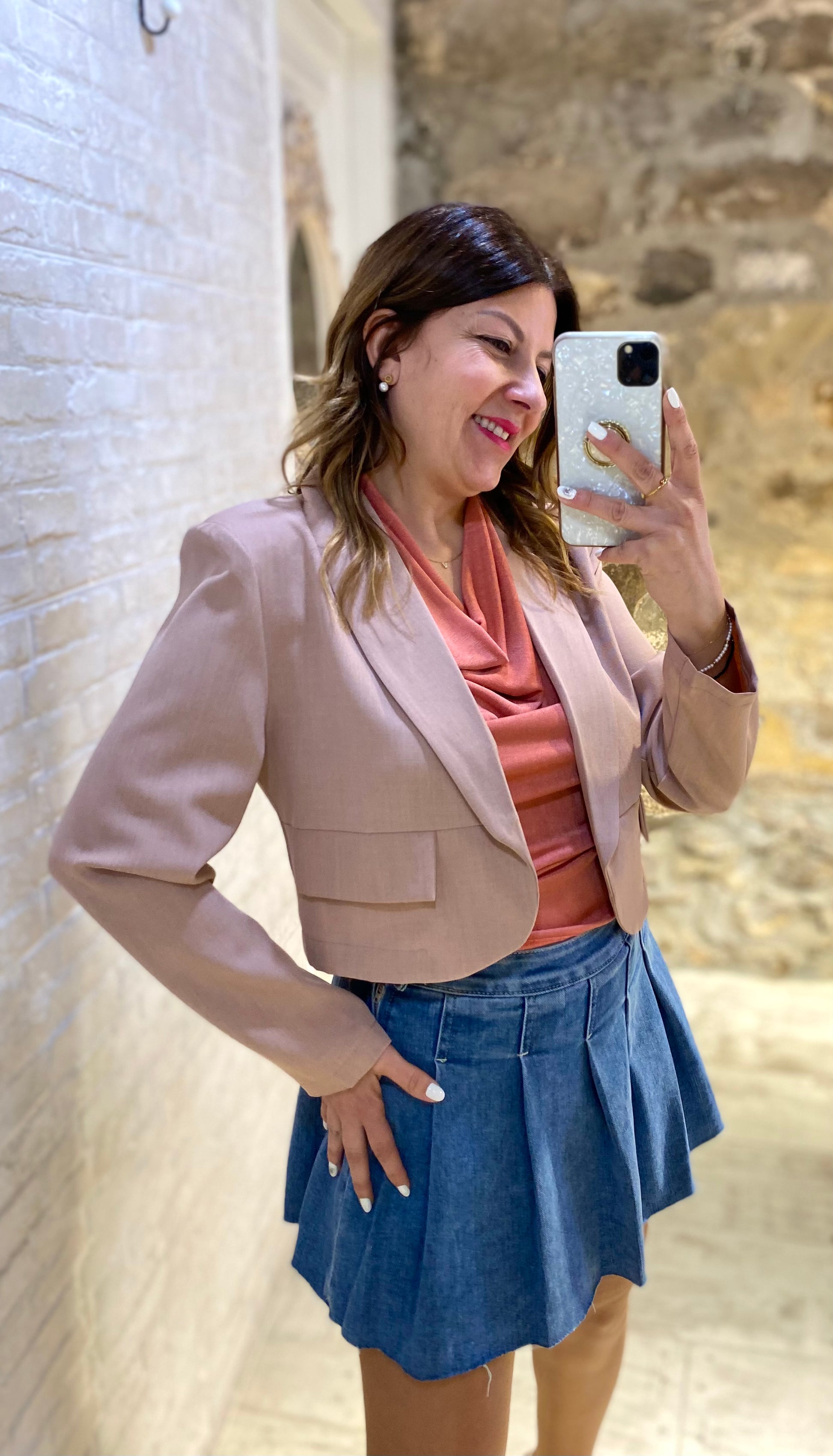 Blazer Rosa en Cintura - Veronique